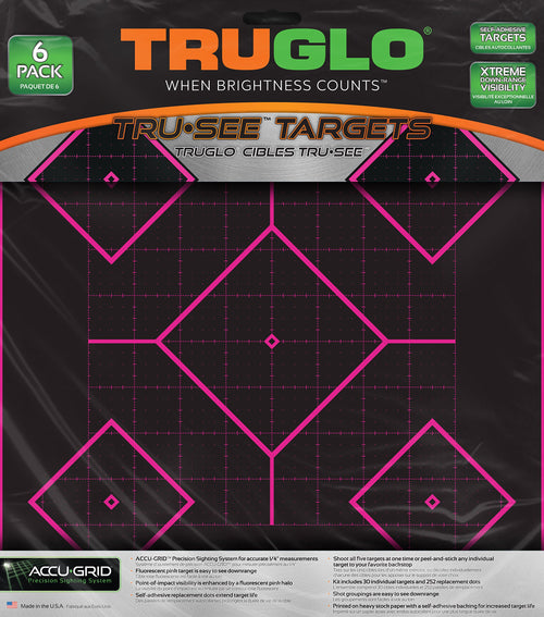 TRUGLO 5-Diamond TRU-SEE Reactive Splatter Target, 6-Pack, Pink