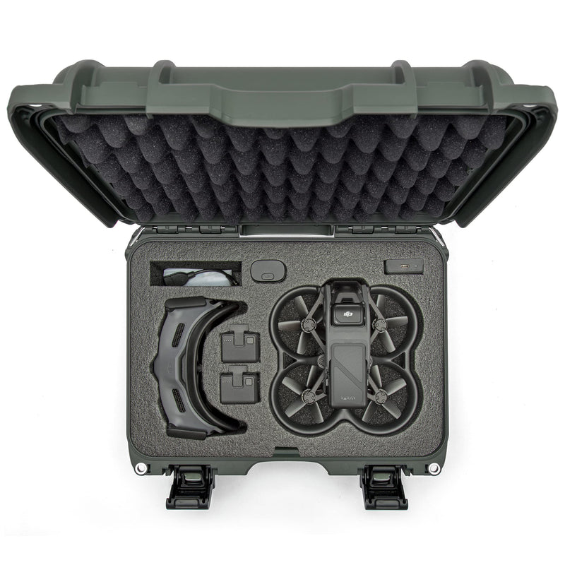 Waterproof Nanuk 915 Hard Case with Foam Insert for DJI Avata FPV Unit, Goggles and Controller - Olive (915S-080OL-0A0-C0778)