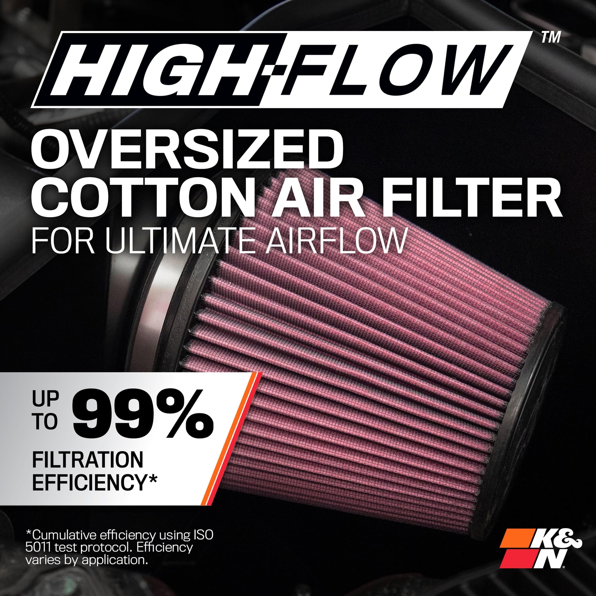 Cold Air Intake System K&N: High-Flow Air-Filter, Increase Performance & Horsepower: Compatible with 2016-2019 CADILLAC ATS, 63-3100