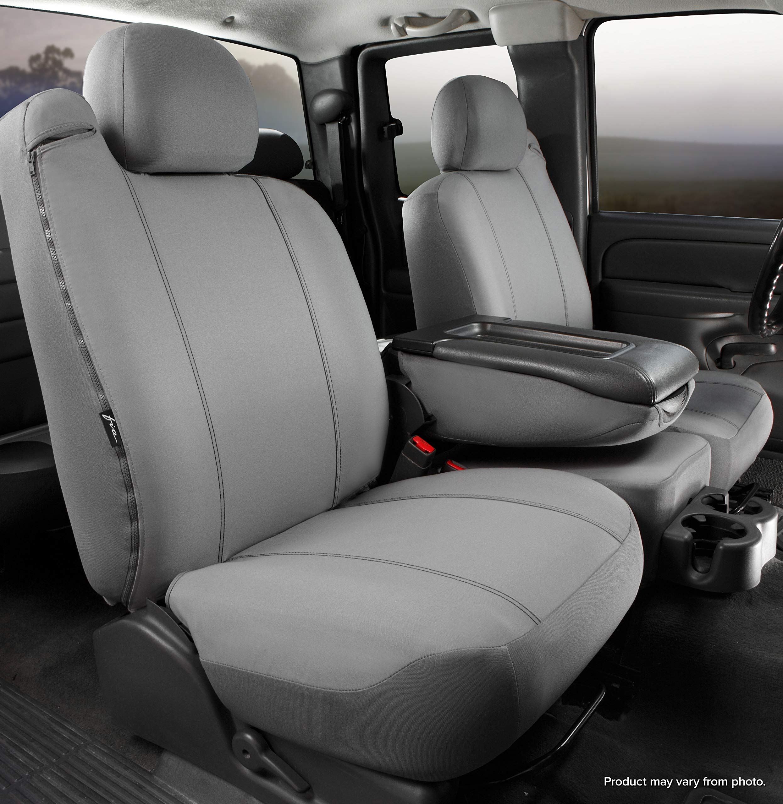 Custom Fit Fia SP89-5 GRAY Front Seat Cover Split Seat 40/20/40 - Poly-Cotton, (Gray)