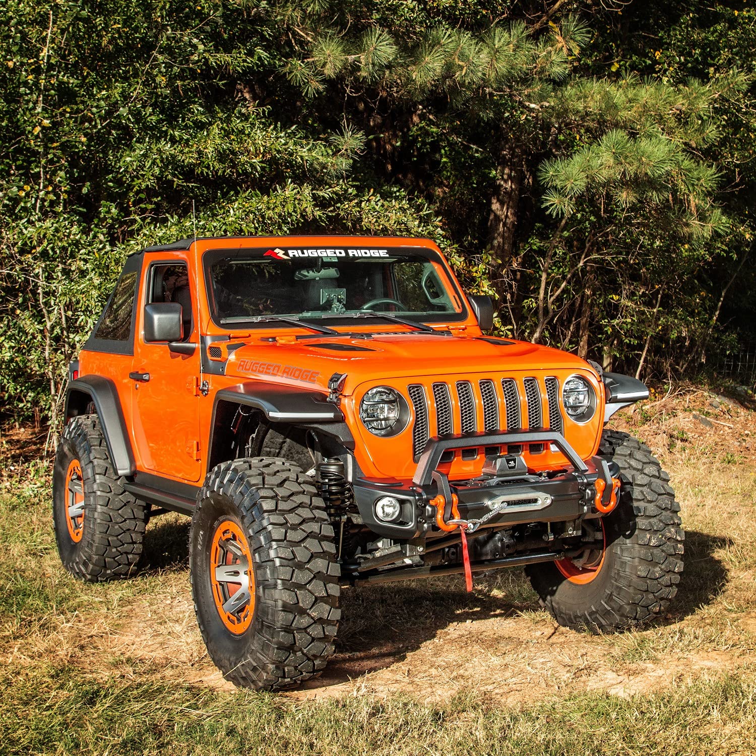 Rugged Ridge Arcus Bumper Overrider Hoop | Satin Black, 11-Gauge Steel | 11549.07 | Fits Rugged Ridge Arcus JL/JT Bumpers