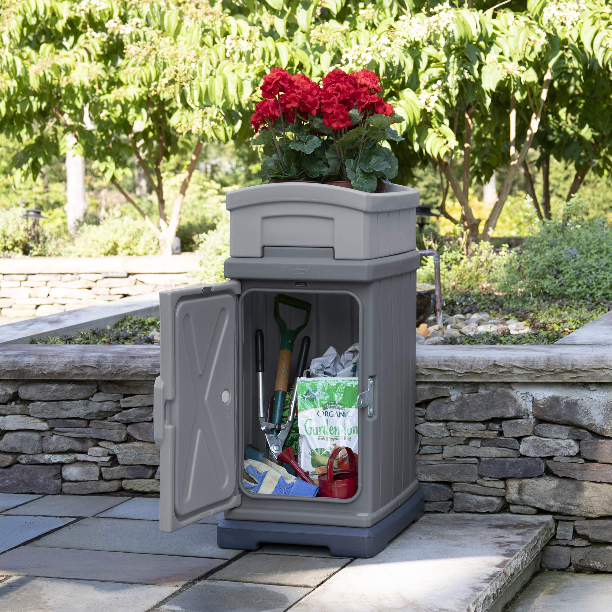 Simplay3 Delivery and Hide Away Storage Box - Secure Home Delivery Box for Packages Shipped to The Home 5 Cu. Feet, Gray