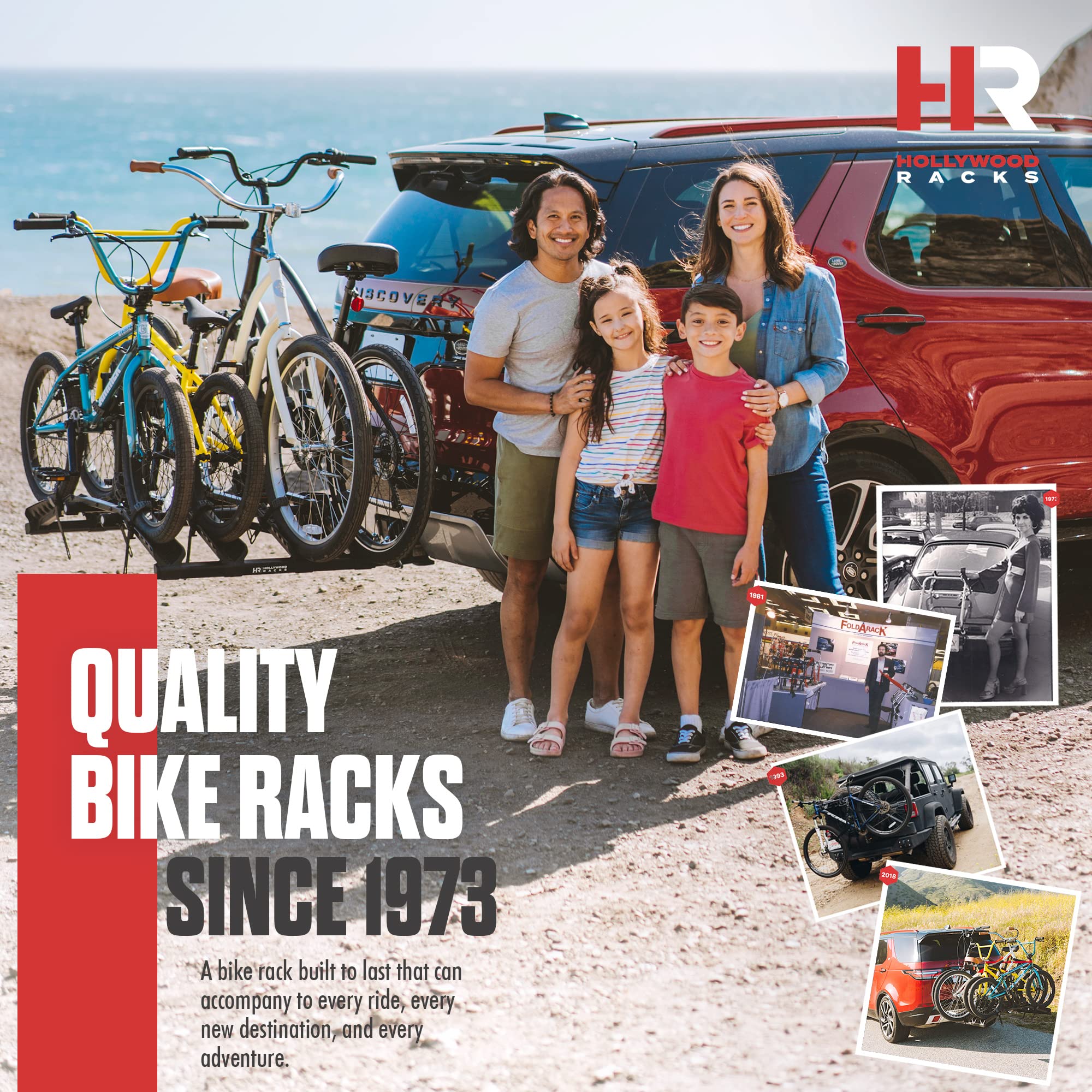 Hollywood Racks 4 Destination Hitch Bike Rack, Lightweight, Black - Platform Style Bike Rack for Car Carries up to 4 Bikes for Safe, Secure Transport - Fits Most Bike Styles, Sizes and Models