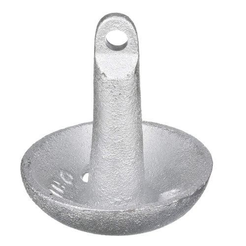 8-Pound Attwood 9941-1 Wide Area Cast Iron Mushroom Anchor with Large Steel Eye, Silver Finish
