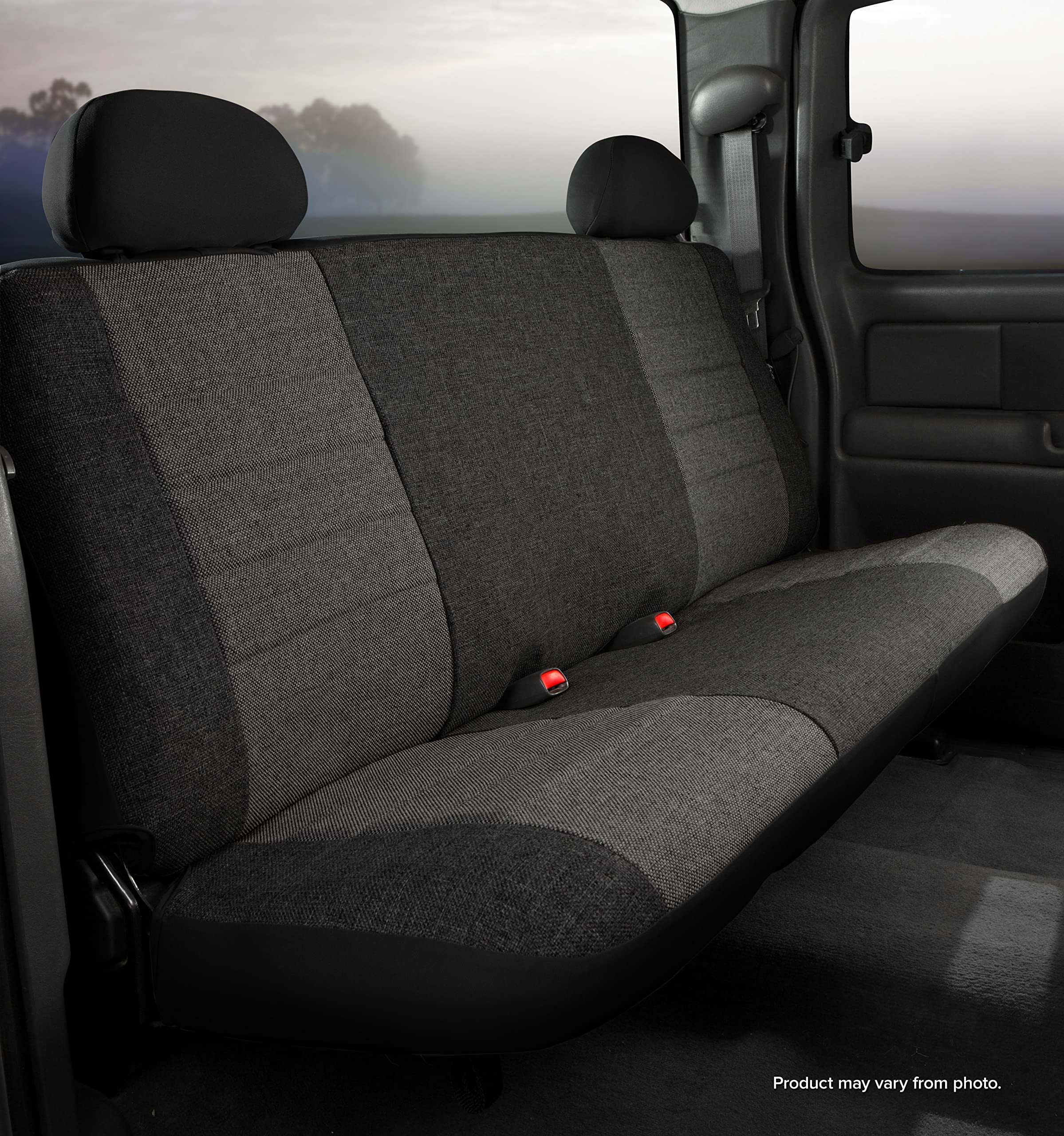 Charc Fia OE35-14 Custom Fit Rear Seat Cover Bench Seat - Tweed (Charcoal)