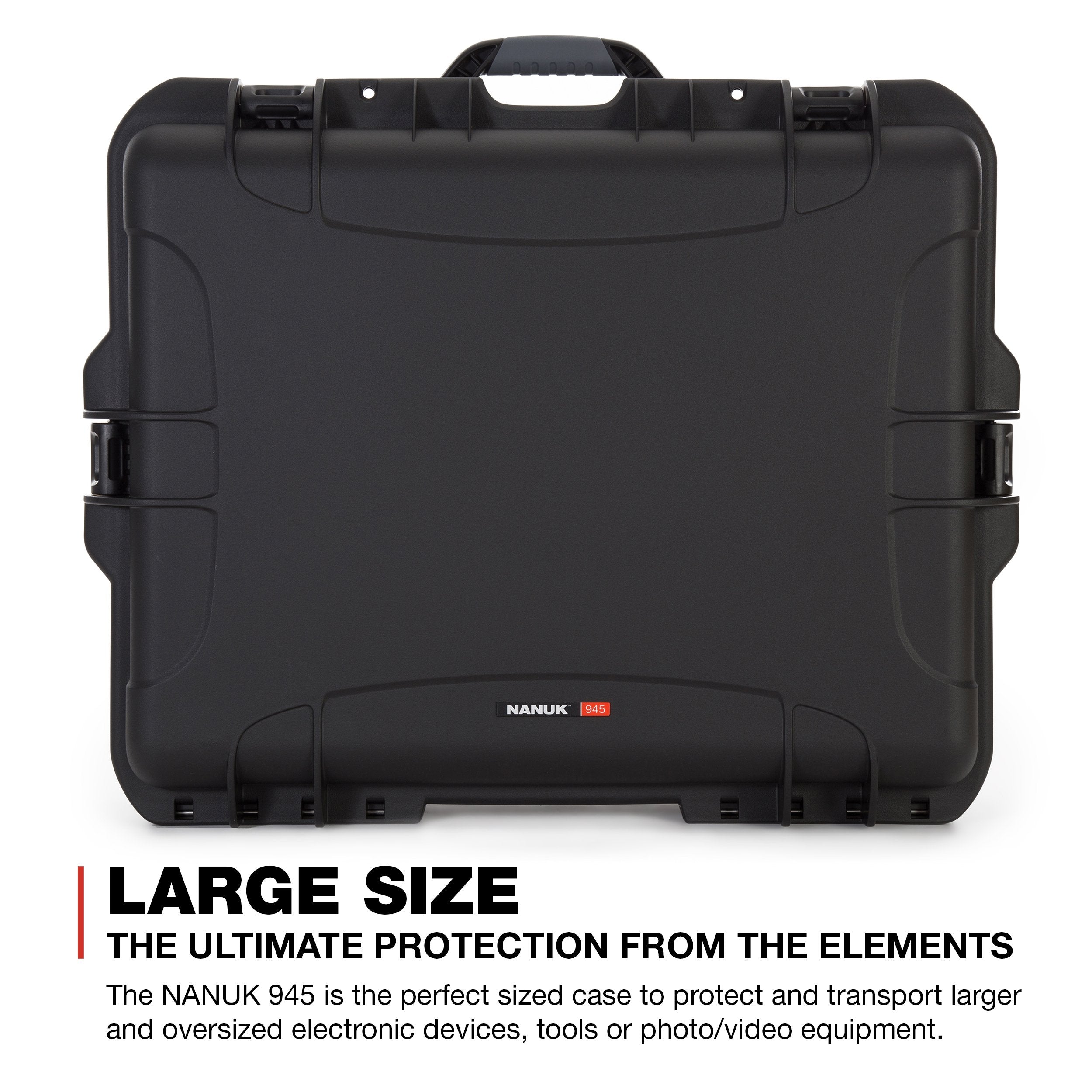 Nanuk 945 Large Series Lightweight NK-7 Resin Waterproof Protective Case with Padded Dividers, Black