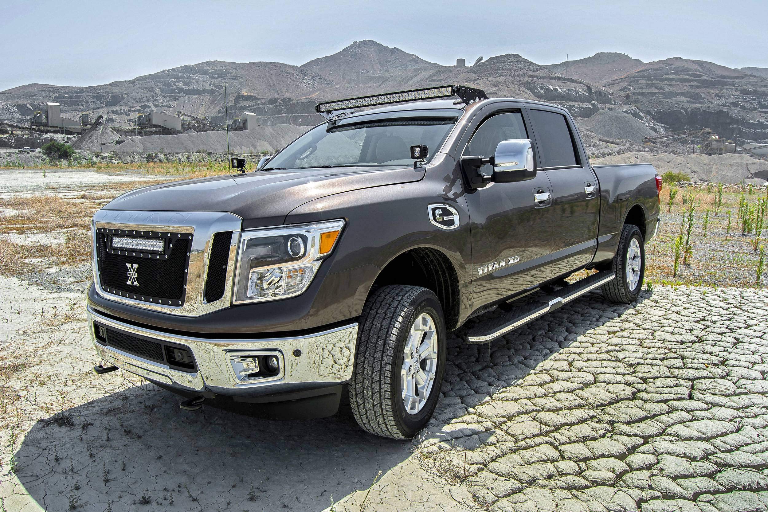 ZROADZ LED Mounting Bracket Ditch Hood Hinge - Compatible w/ 2016-2019 Nissan Titan - to Mount (2) 3 Inch LED Pod Lights - Mild Steel Gloss Black - Bolt-On Easy Installation - PN #Z367581