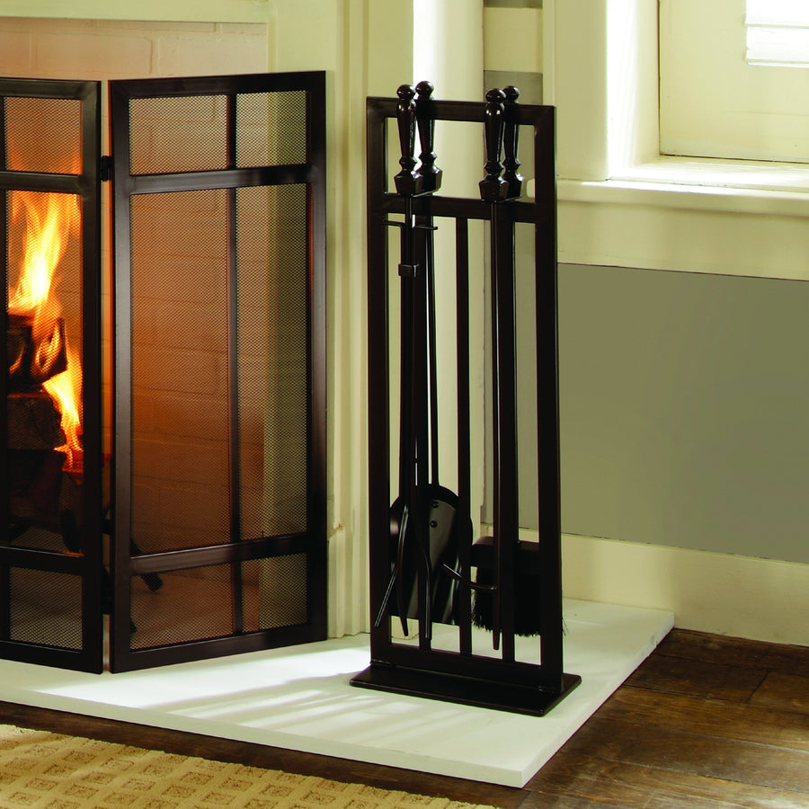 Mission Style Pleasant Hearth 5 Pc. Fireplace Toolset, Metallic