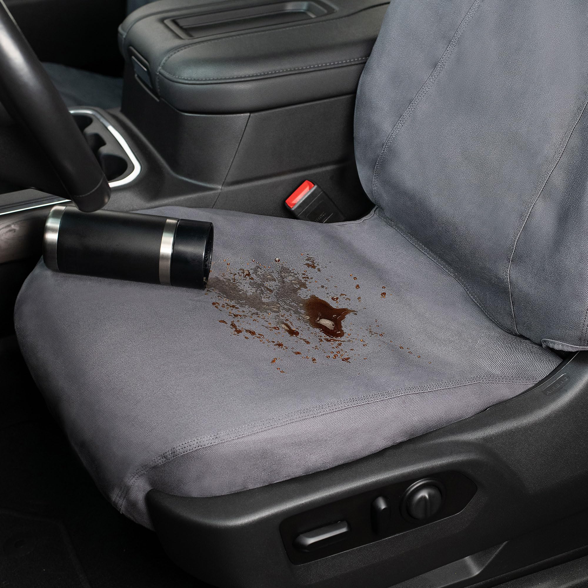 Covercraft Custom Carhartt SeatSaver Seat Covers | Fits 2023-2024 Ford F-150 (Excludes Raptor) | 1st Row Bucket Seats, Duck Weave Gravel