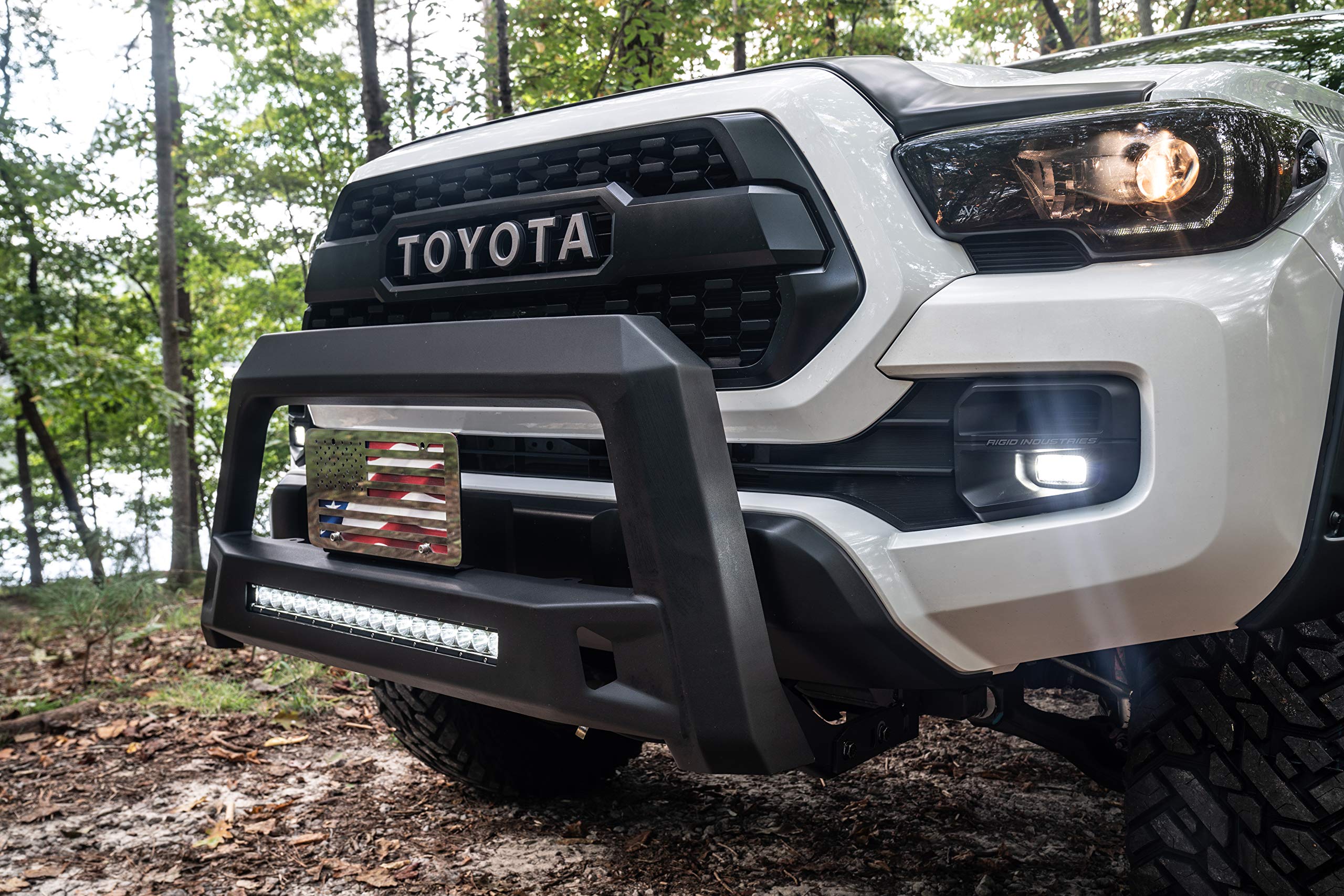 Lund 86521213 RealTruck Revolution Bull Bar with Integrated LED Light Bar, Black Steel for 2016-2019 Toyota Tacoma