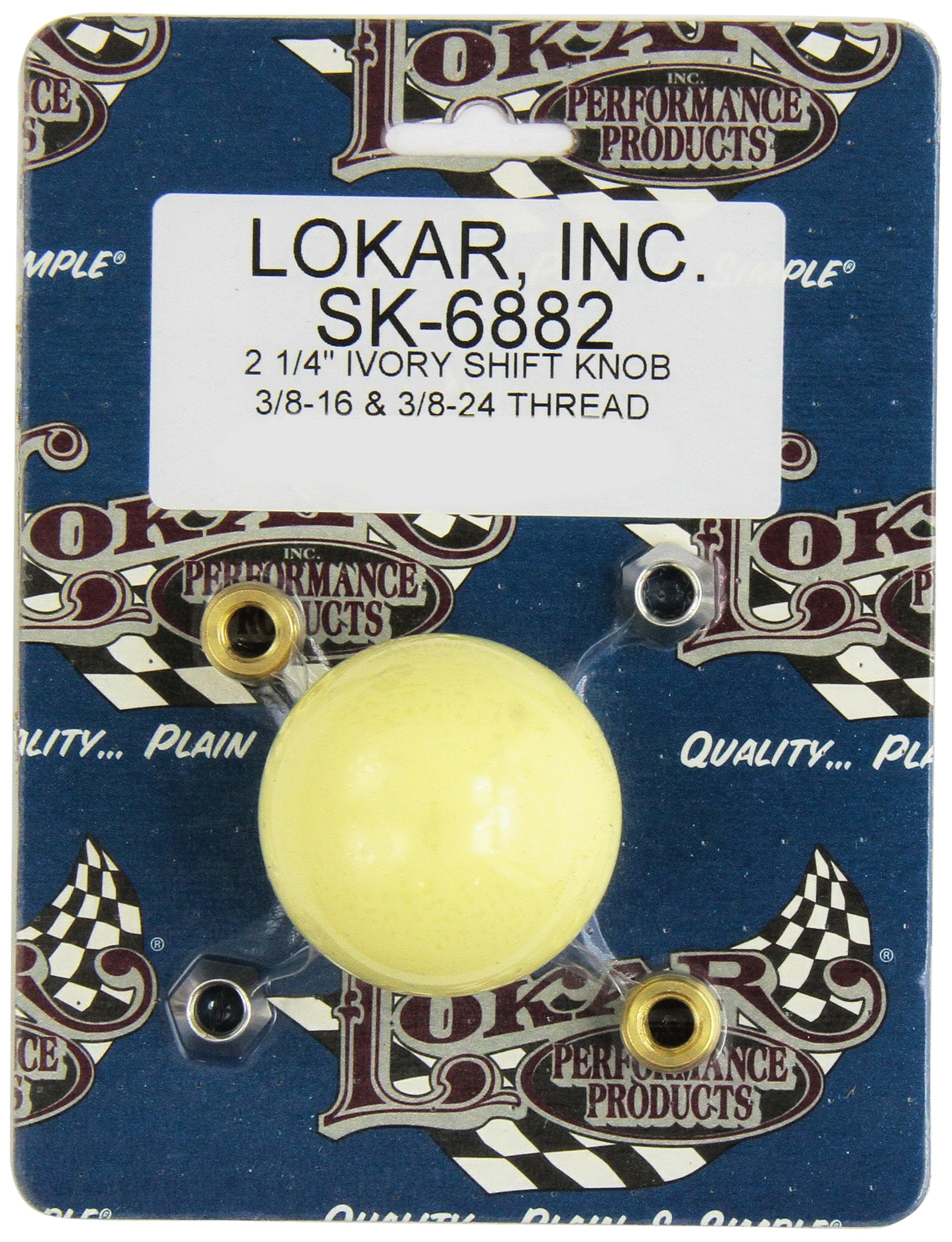 2-1/4" Lokar Ivory 3/8-16 Thread Shift Knob