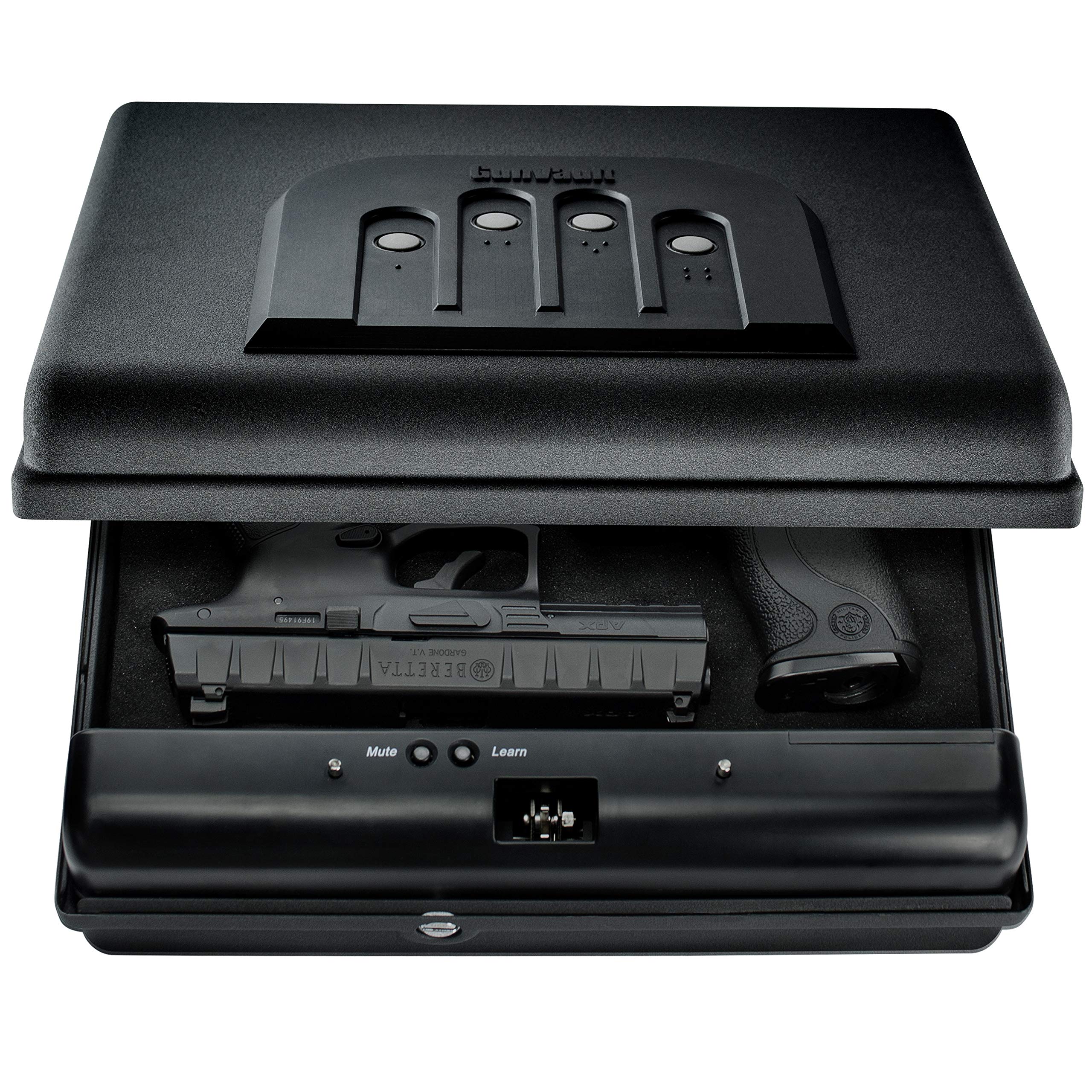 GunVault Portable MicroVault XL Handgun Safe with Patented No-Eyes Keypad and Security Cable (2 Pistol Capacity)