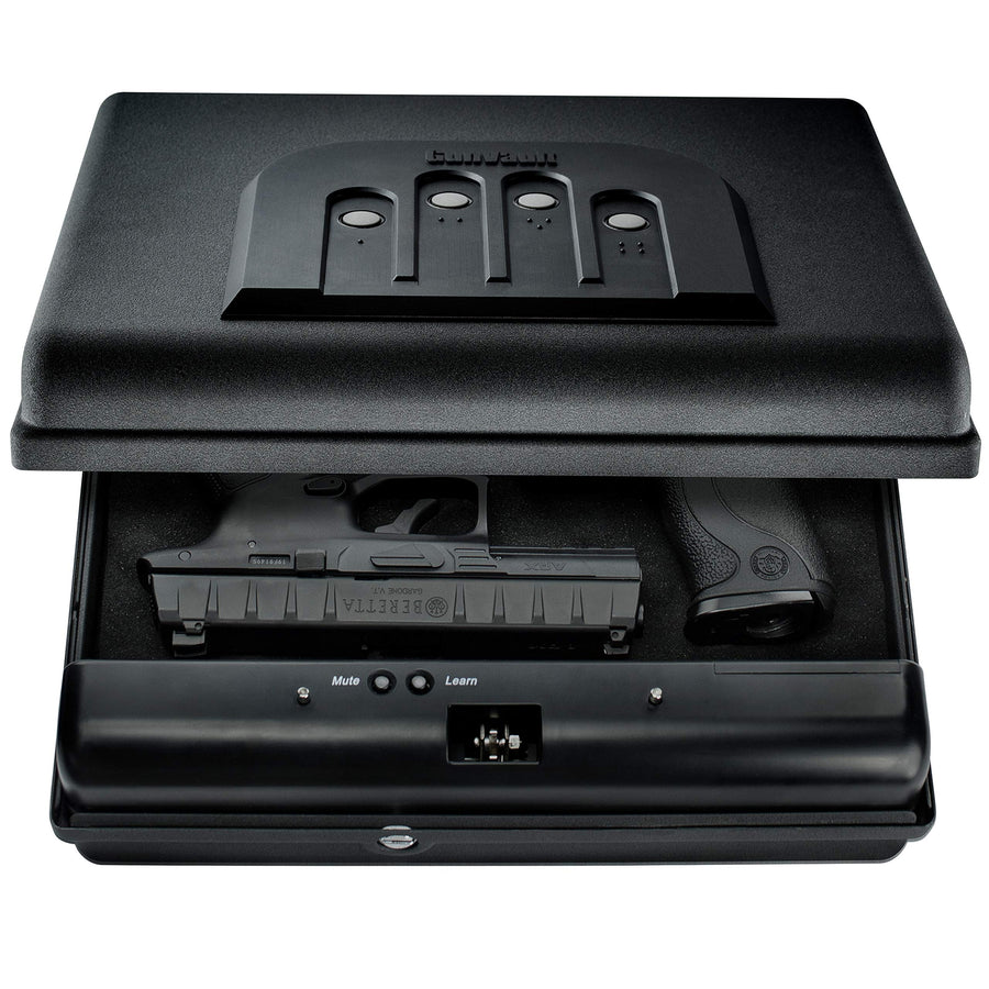GunVault Portable MicroVault XL Handgun Safe with Patented No-Eyes Keypad and Security Cable (2 Pistol Capacity)