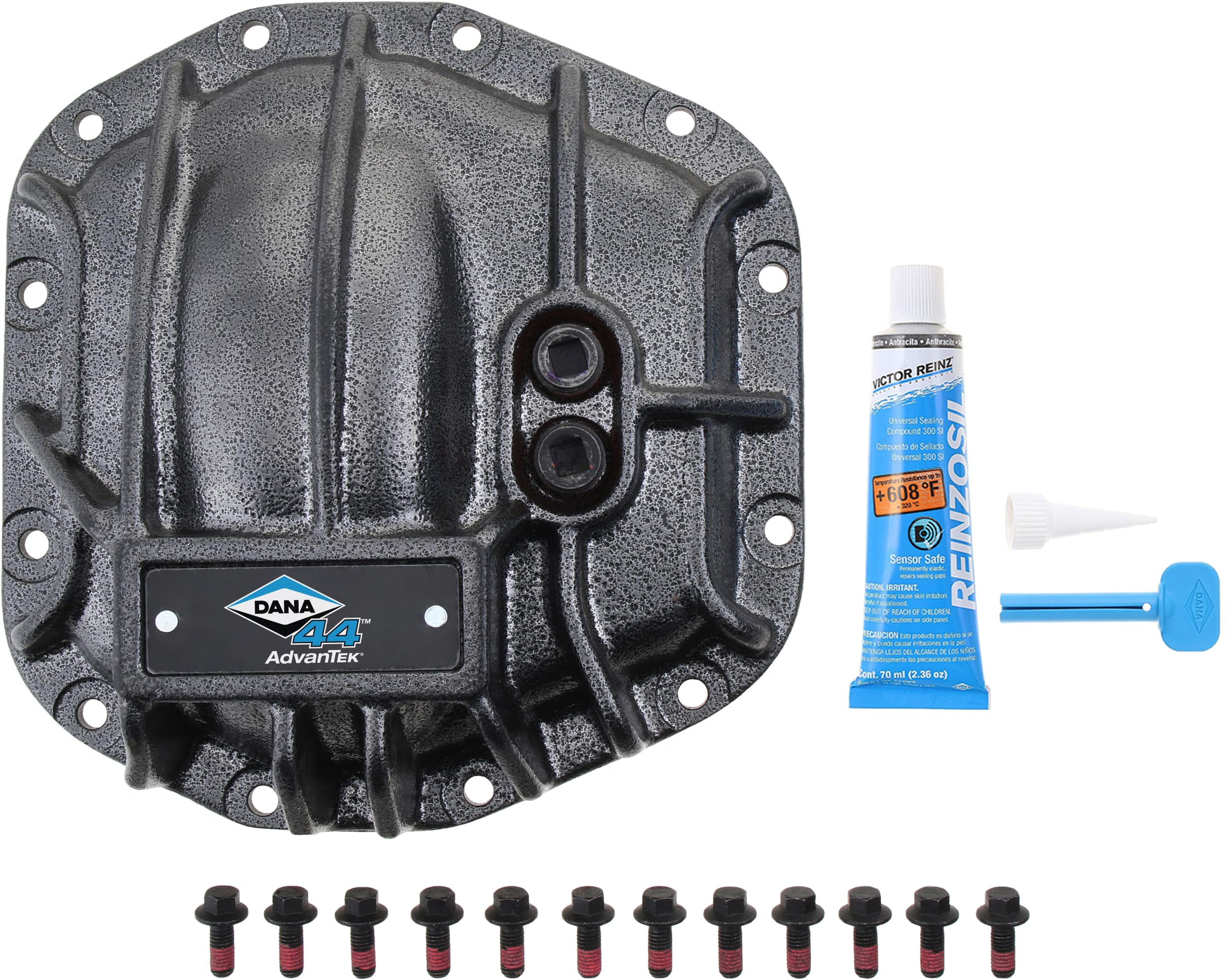 Spicer Nodular Iron 10040651 Rear Dana 44 and AdvanTEK Differential Cover Compatible with Select Wrangler JL - Gray
