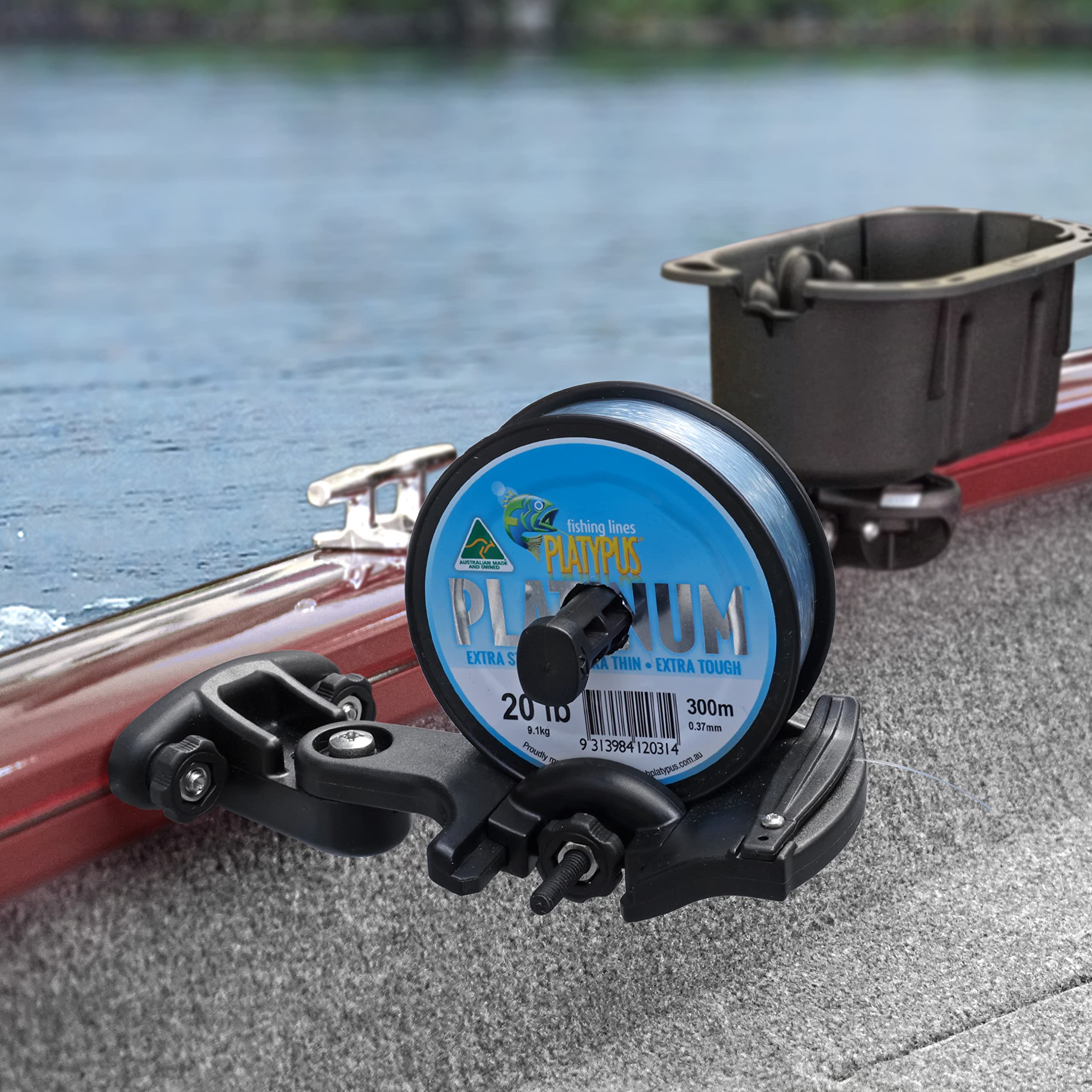 Fishing Reel RAILBLAZA Spooler System Compatible with Gunnel Track Mount for Boat or Kayaks, Compatible with Wide Range of Spools