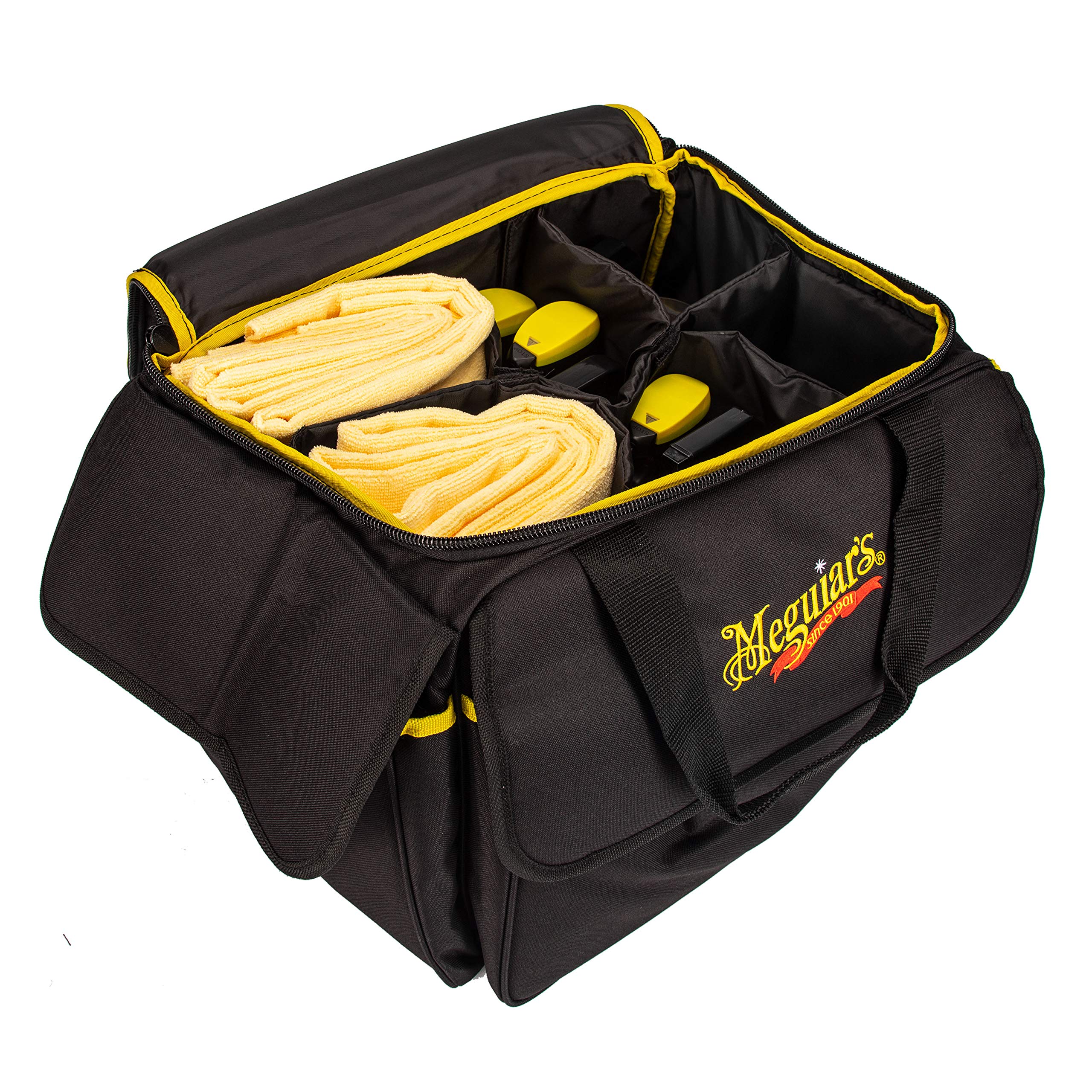 Meguiar's Premium Car Detailing Bag and Supply Organizer - Portable for All Your Favorite Supplies, Black
