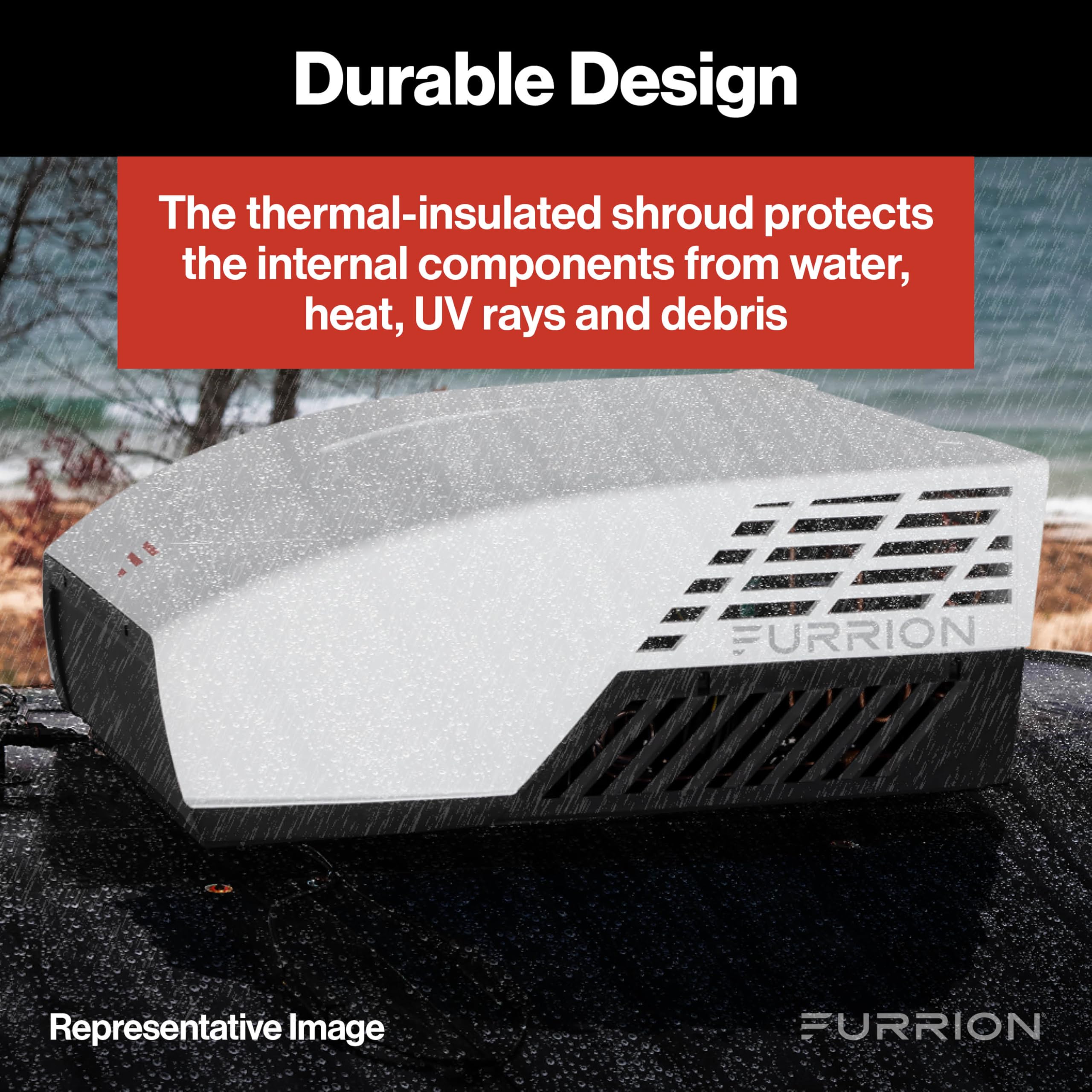 Furrion HE Chill RV Roof Air Conditioner (R32) - 13.5K BTU, White - FACR13HESA2-PS-AM