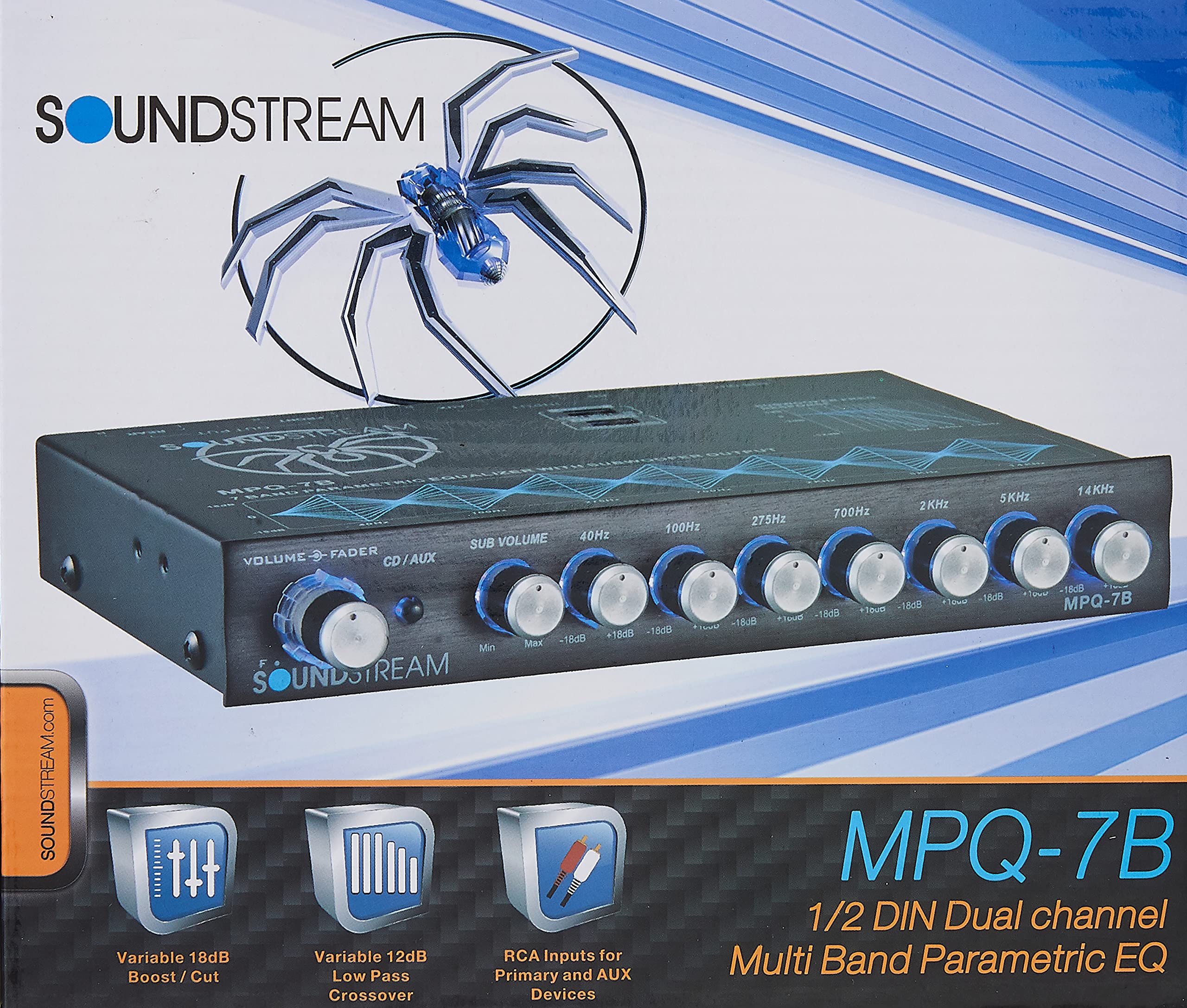 MPQ-7B Soundstream 7-Band 1/2 DIN Equalizer
