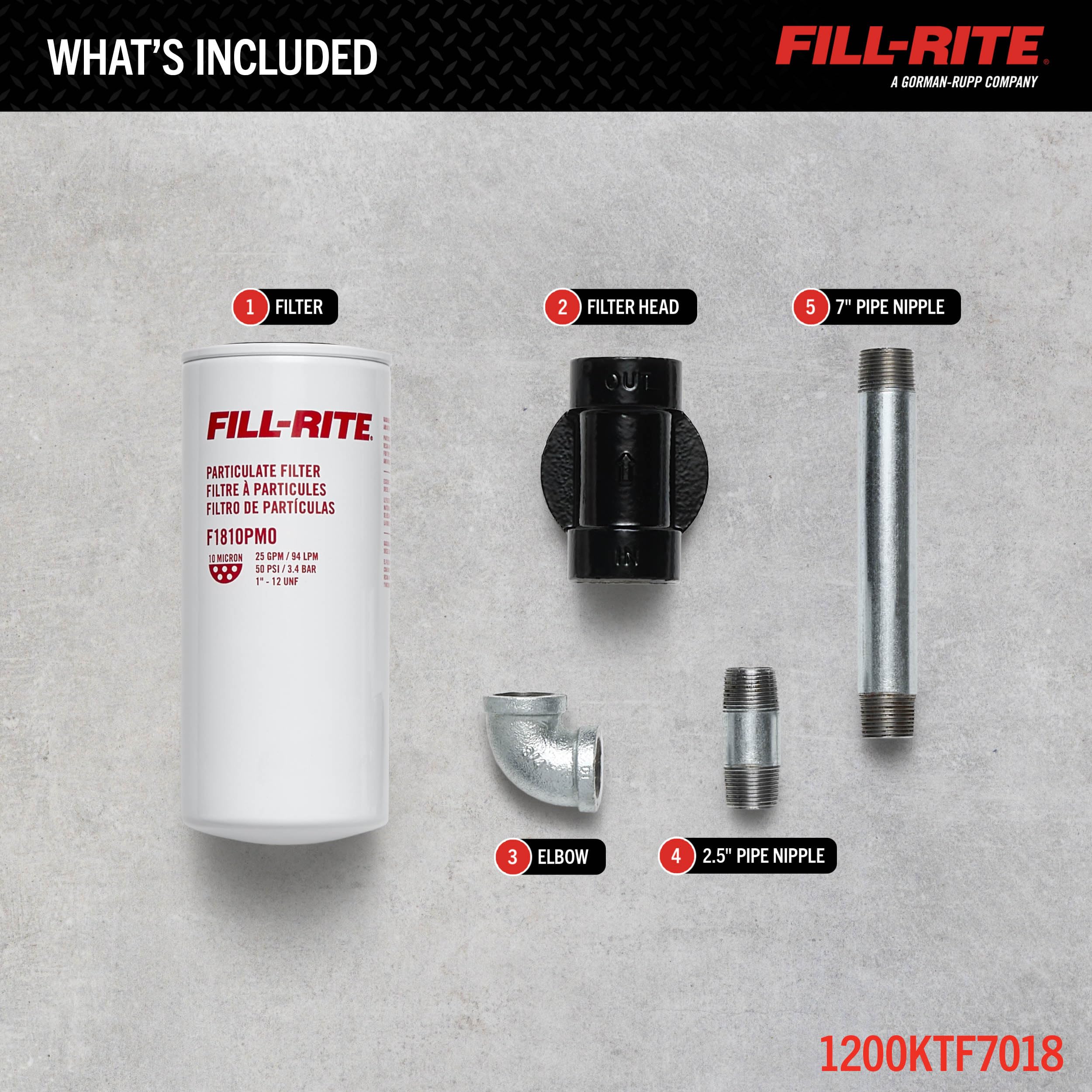 1200KTF7018 Fill-Rite 18 GPM 10 Micron Particulate Filter Kit