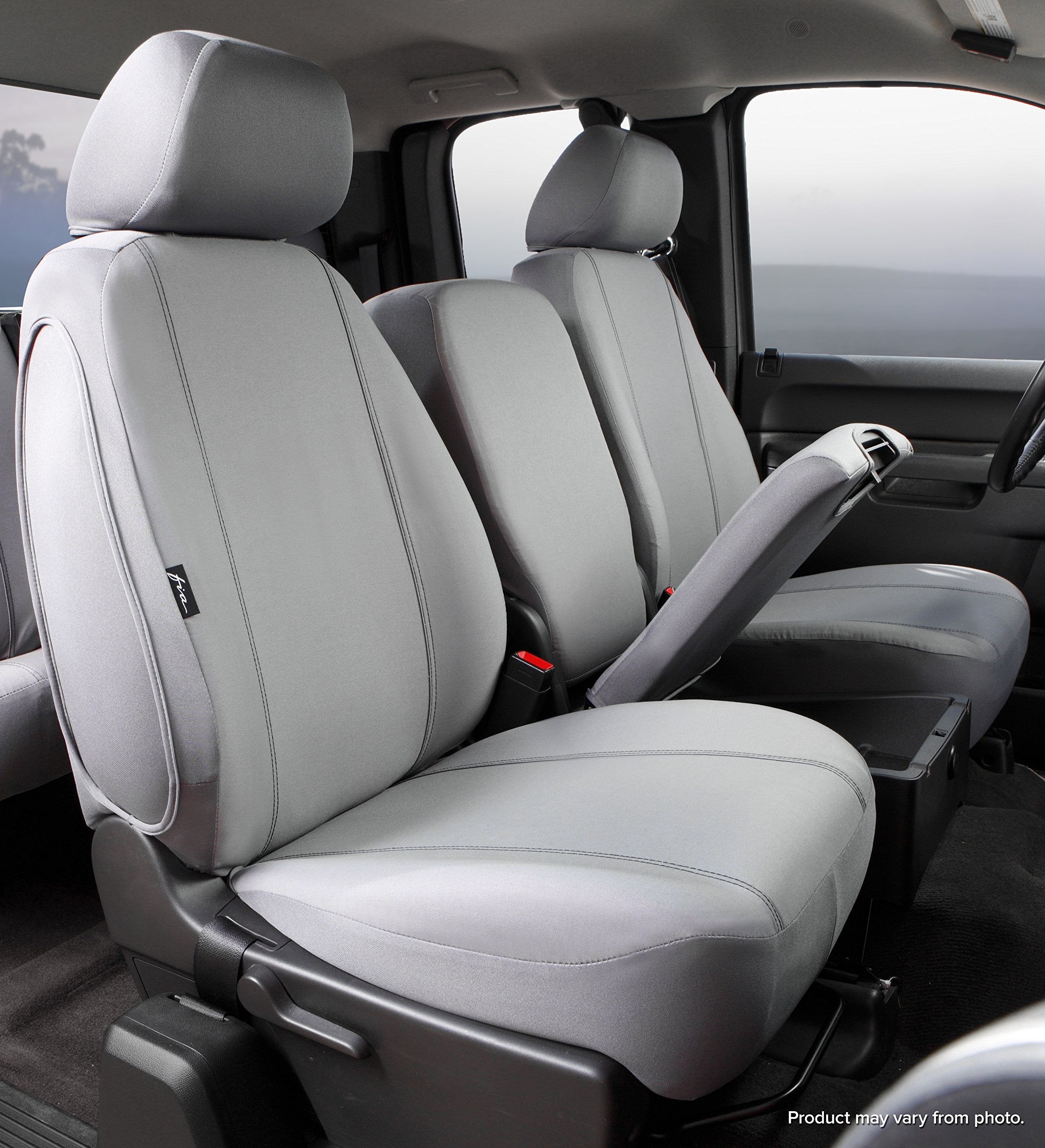 Gray Fia SP87-42 Custom Fit Front Seat Cover Split Seat 40/20/40 - Polyester, (Gray)