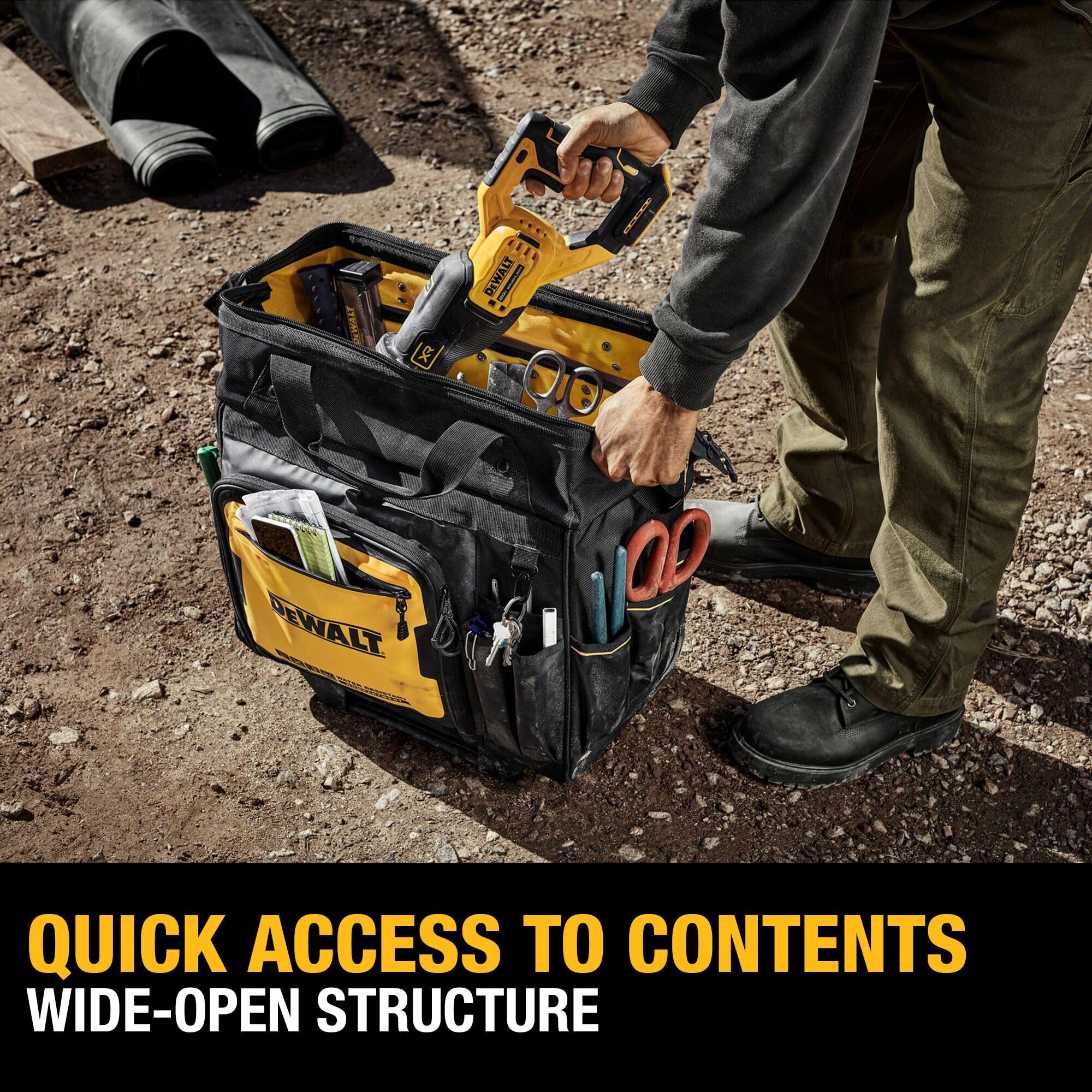18 Inch DEWALT Rolling Tool Storage Bag with 27 Pockets (DWST560107)