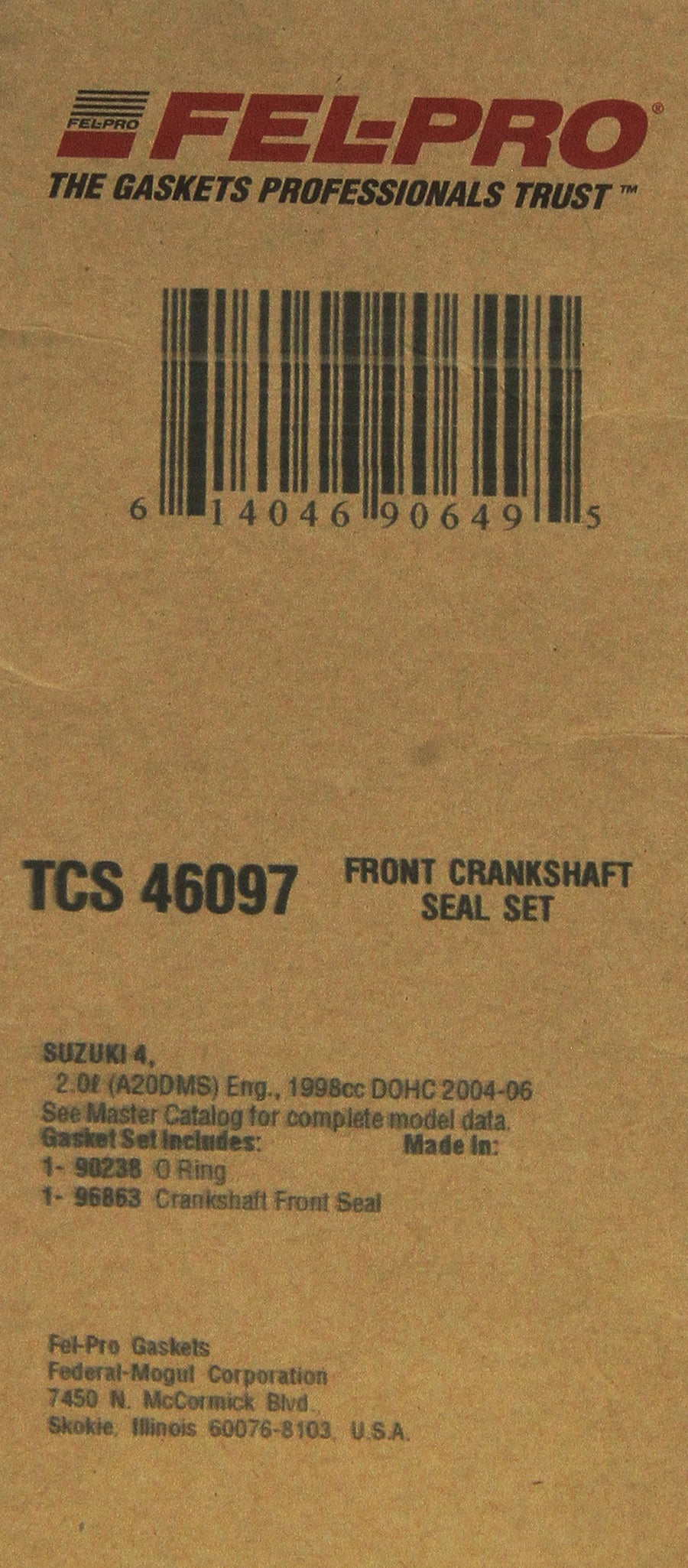 Crankshaft Front Seal Set FEL-PRO TCS 46097