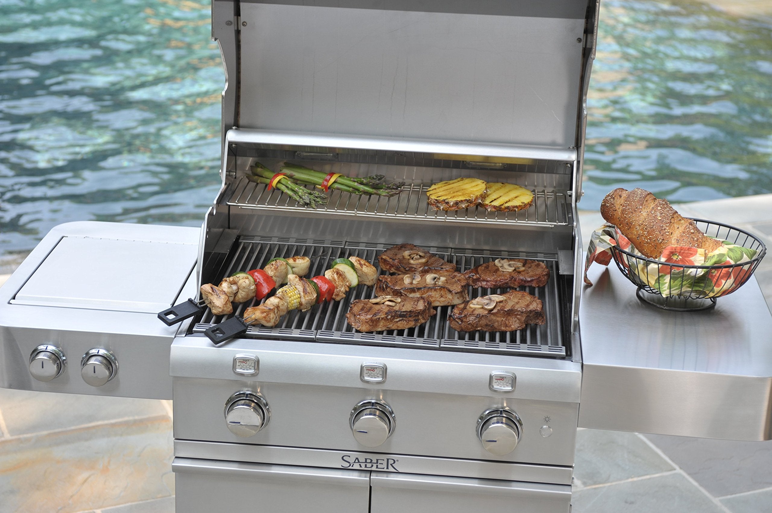 3-Burner Saber Grills R50SC0017 Grill, Stainless Steel