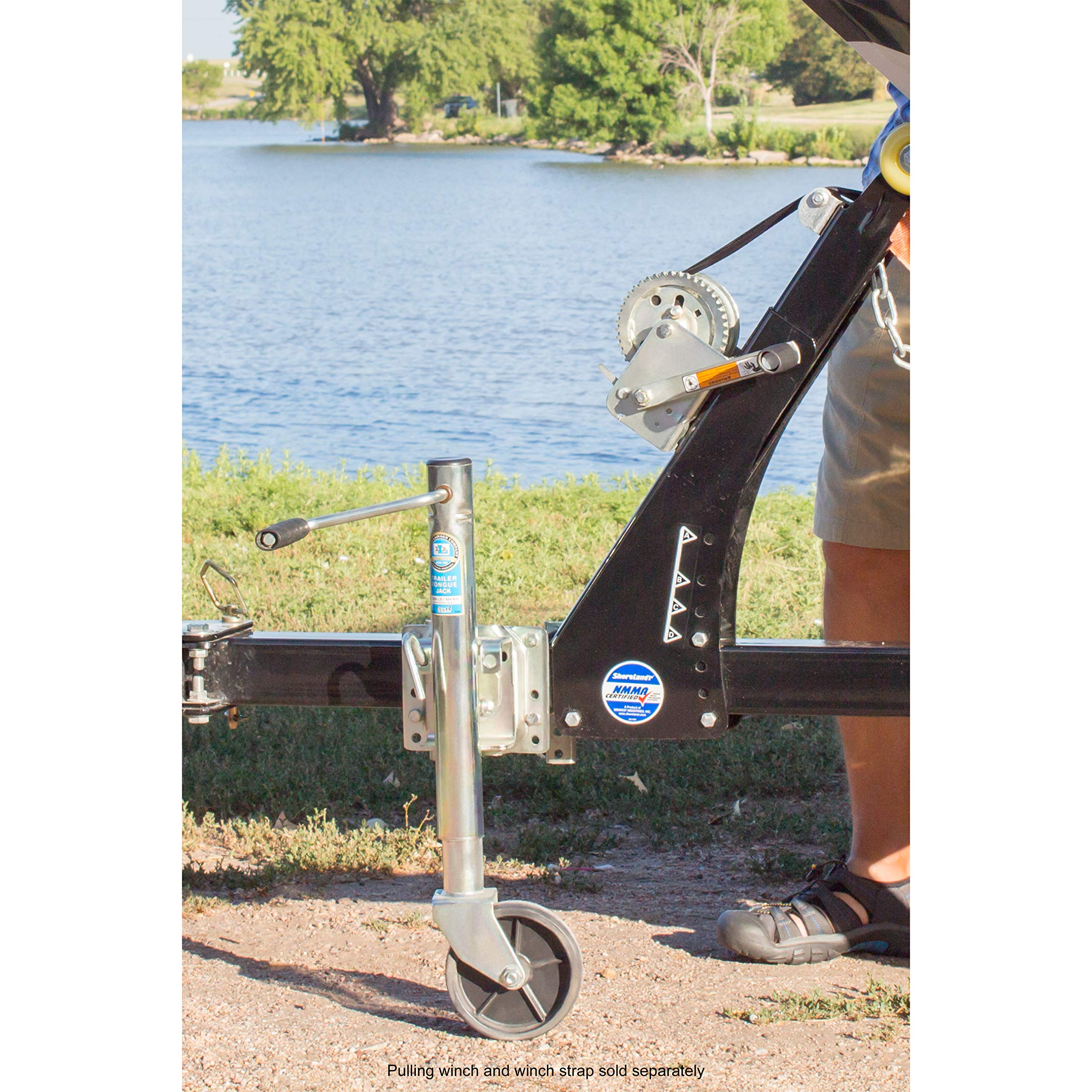 Swivel Marine Tongue Jack - Dutton-Lainson Company (6400) - Rust-Resistant Finish for Boat, Towing & Other Trailer Applications - 1000 lb Capacity, 10" Total Travel, 6" Heavy-Duty Wheel - Made in USA