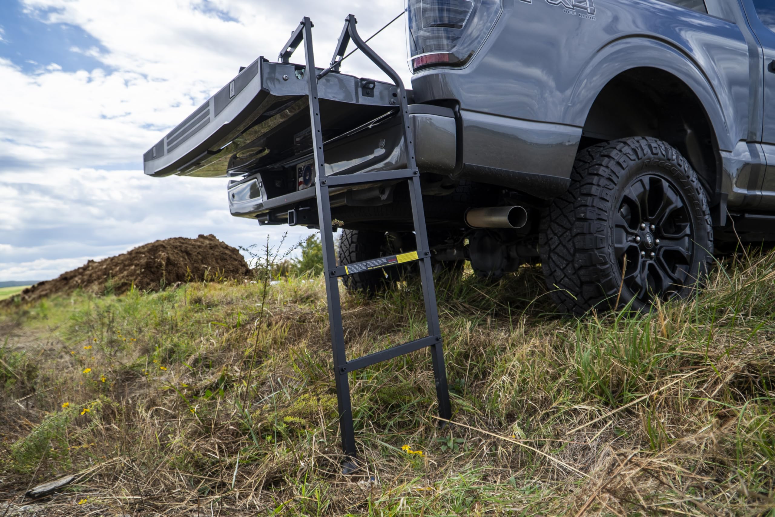 Traxion Tailgate New Ladder XL for All Trucks Including Lifted Trucks up to 50" Tailgate with articulating Patent Pending Frame for Uneven Ground.