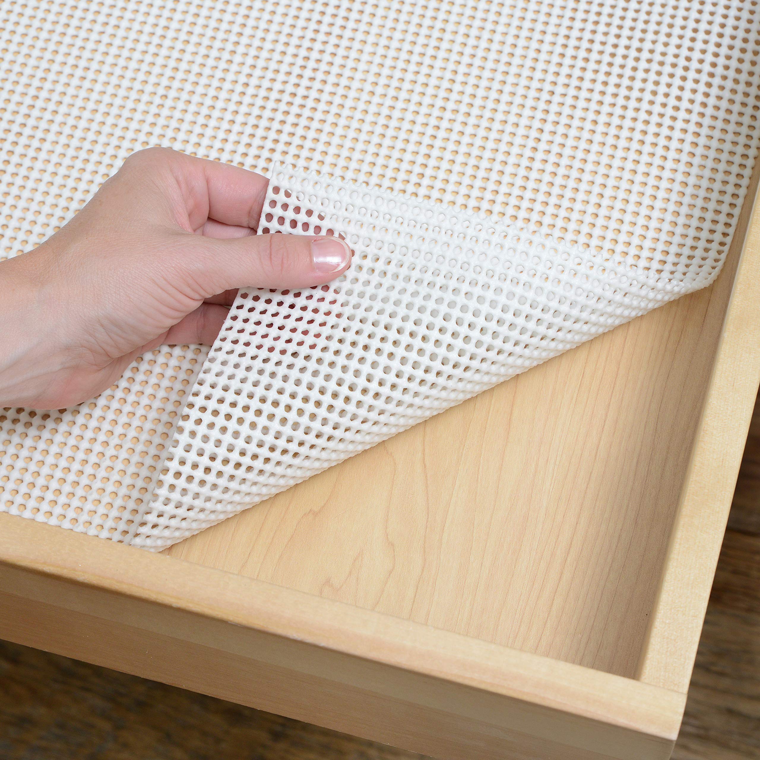Grip Con-Tact Brand Premium Shelf Liner, Thick and Non-Adhesive Drawer Liner, Multi-Purpose and Easy to Use, 12" x 4', White, Pack of 1