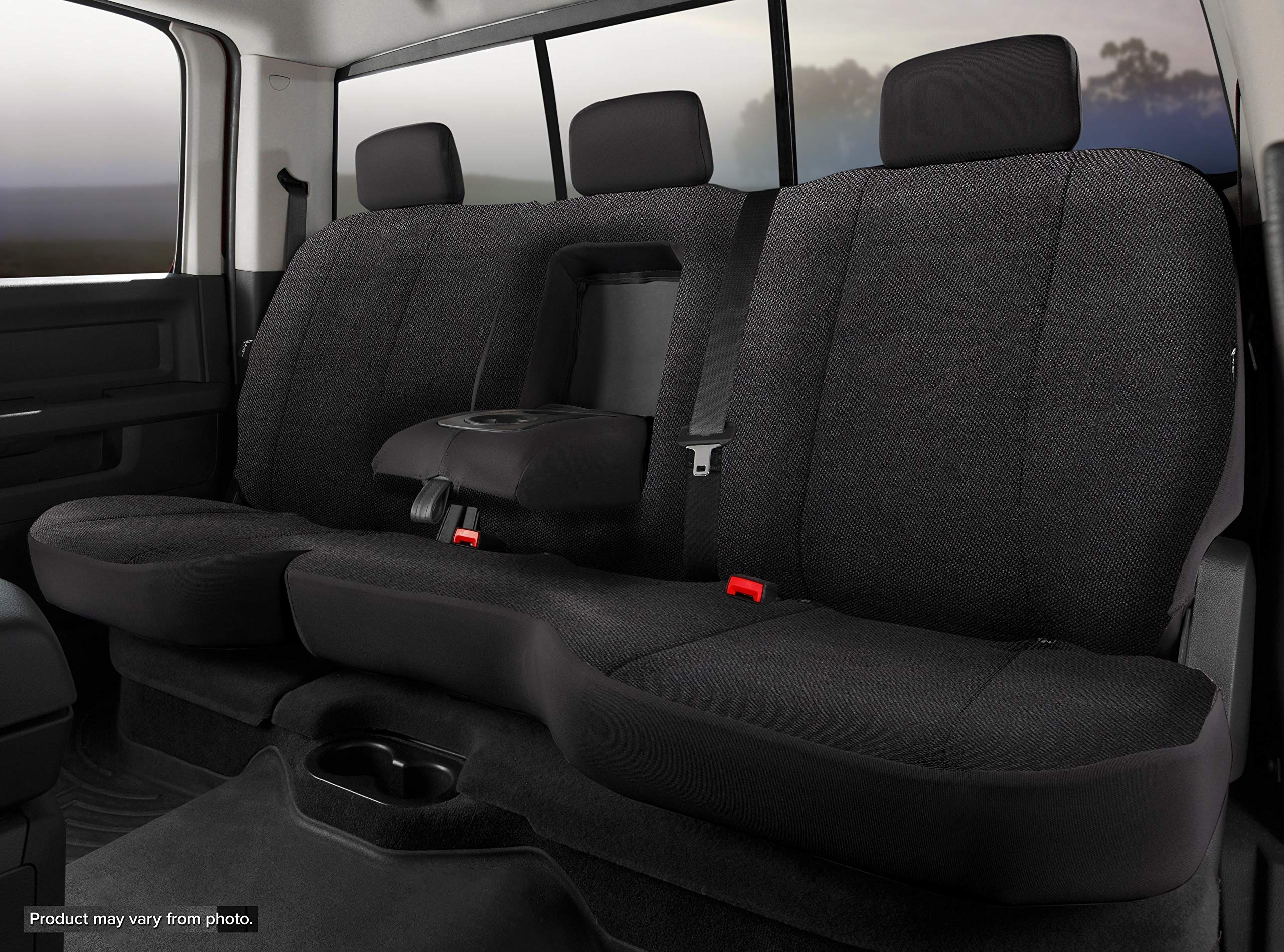 Custom Fit Fia TRS42-66 Black Rear Seat Cover Split Seat 60/40 - Saddle Blanket (Solid Black)