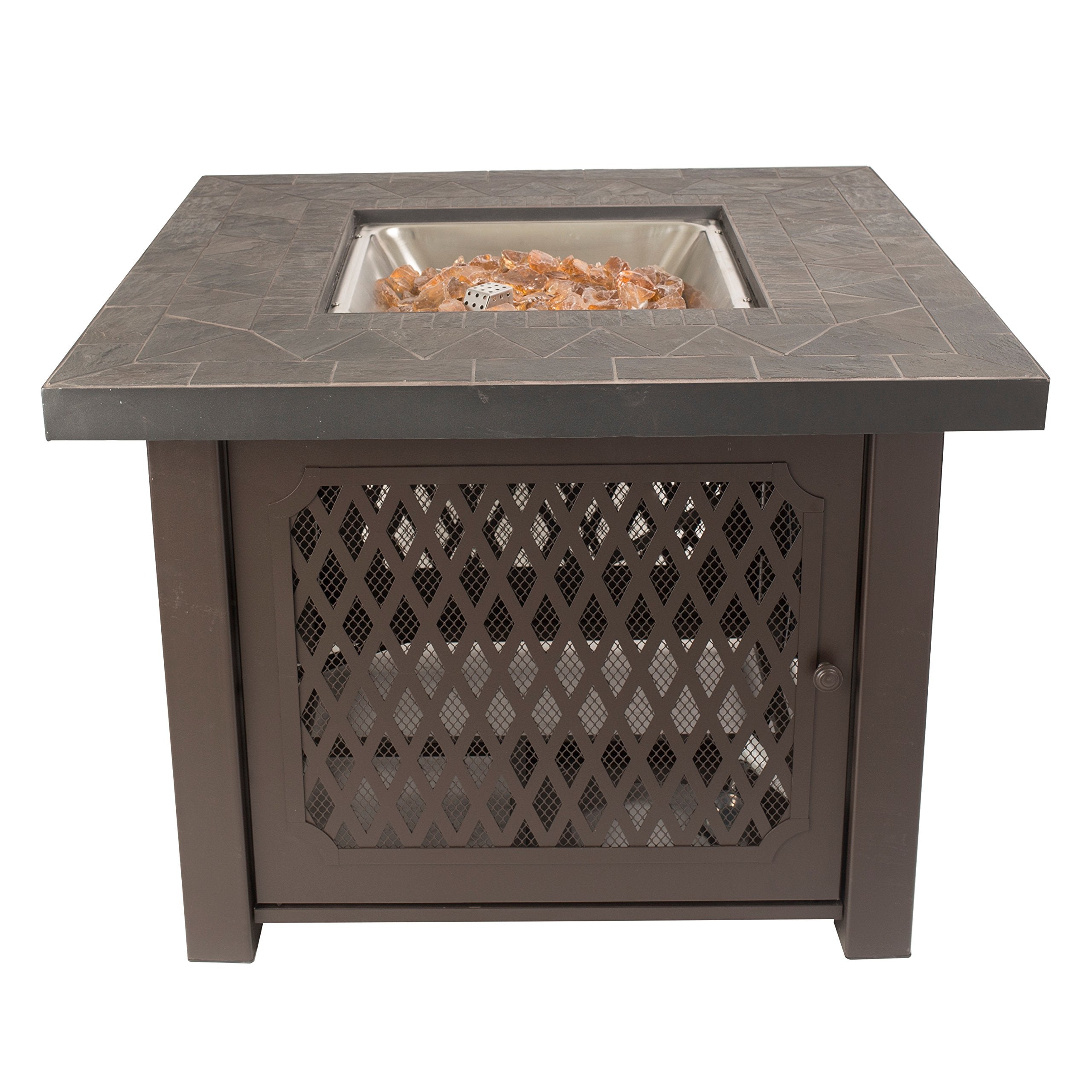 Walden Gas Fire Pit Table Pleasant Hearth OFG828T Propane
