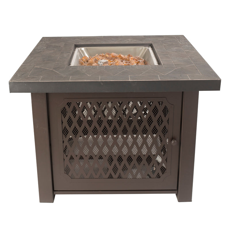 Walden Gas Fire Pit Table Pleasant Hearth OFG828T Propane