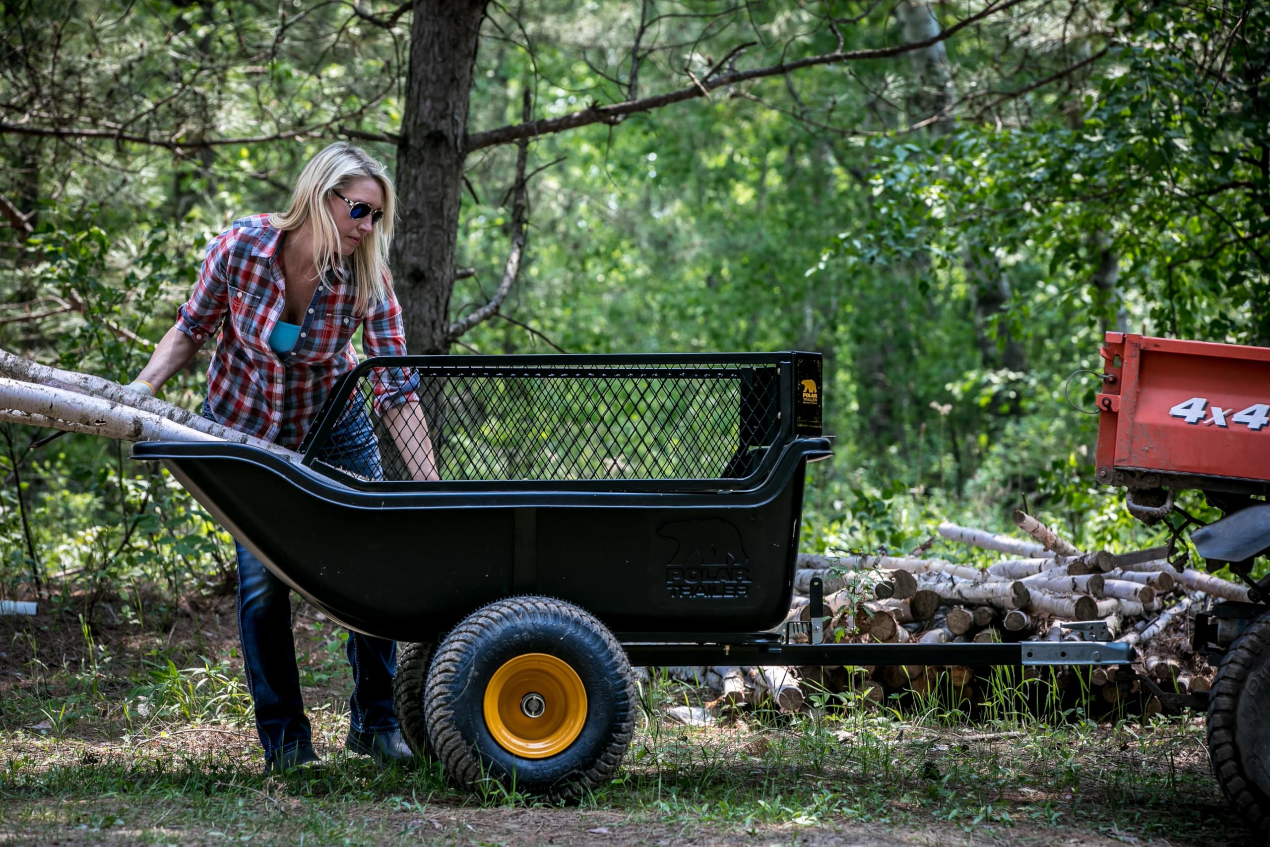 HD 1200 Polar Utility Cart – 1200 lb Capacity Heavy-Duty Hauling Cart with Tilt & Pivot Frame, Wide-Track Tires & Quick-Release Latch – 8232 Model for Ice Fishing & Outdoor Work