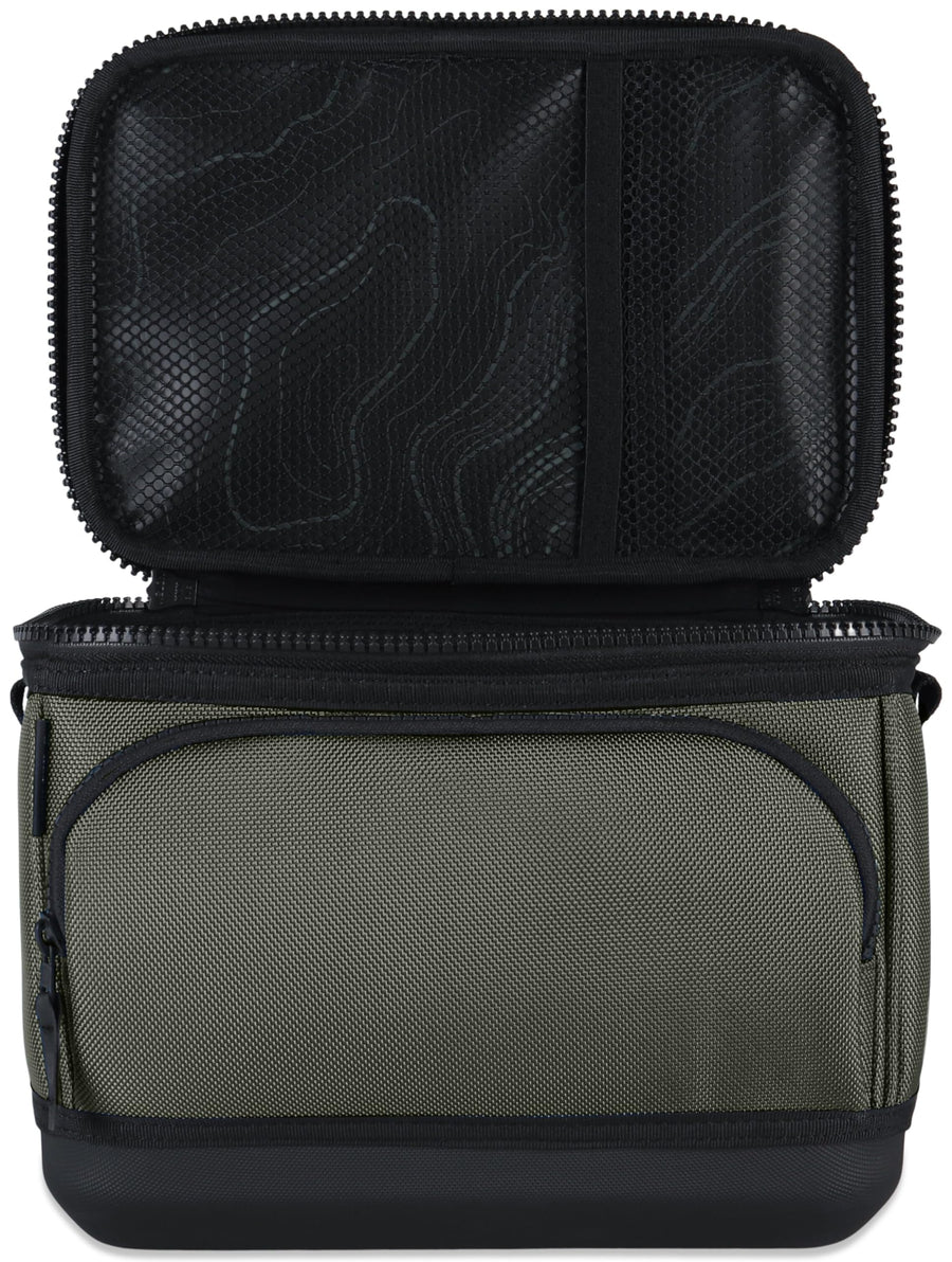 Drifter Grizzly 6-Pack | Flip-top Soft Cooler Bag | Ice Chest for Beach Boat Camping Car Fishing Golf Hiking Hunting Lunch Picnic | Lightweight Portable Insulated Waterproof | Lunar Green