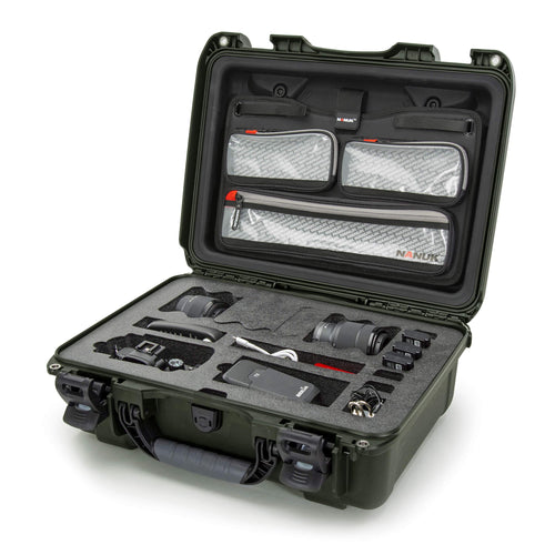 925 Nanuk Waterproof Carry-on Hard Case with Lid Organizer and Padded Divider - Olive,Multi,925-6006