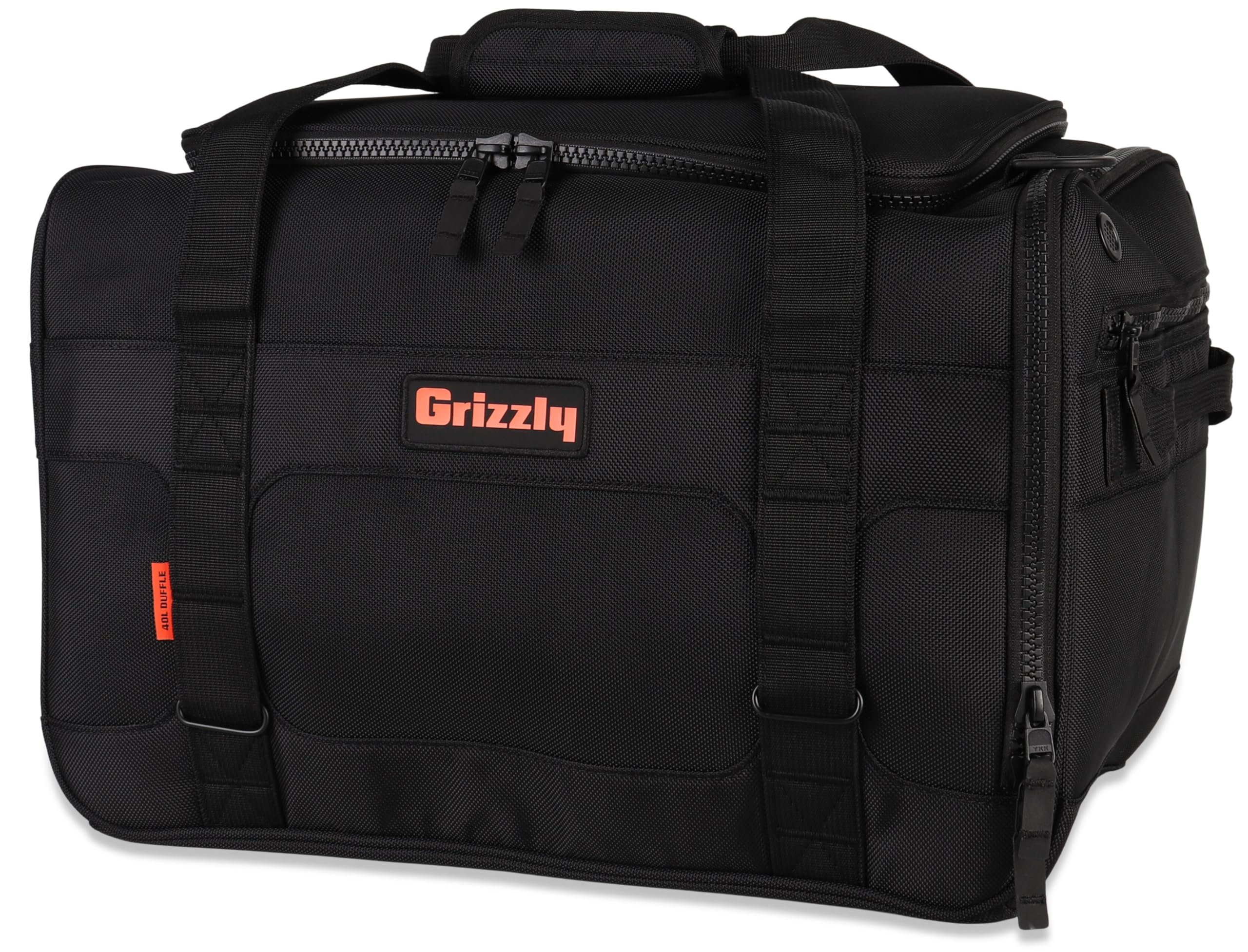 Duffle Grizzly 40 | Heavy-Duty Construction | Water-Resistant Base | 40L Capacity | Large Storage Pocket | Blackout