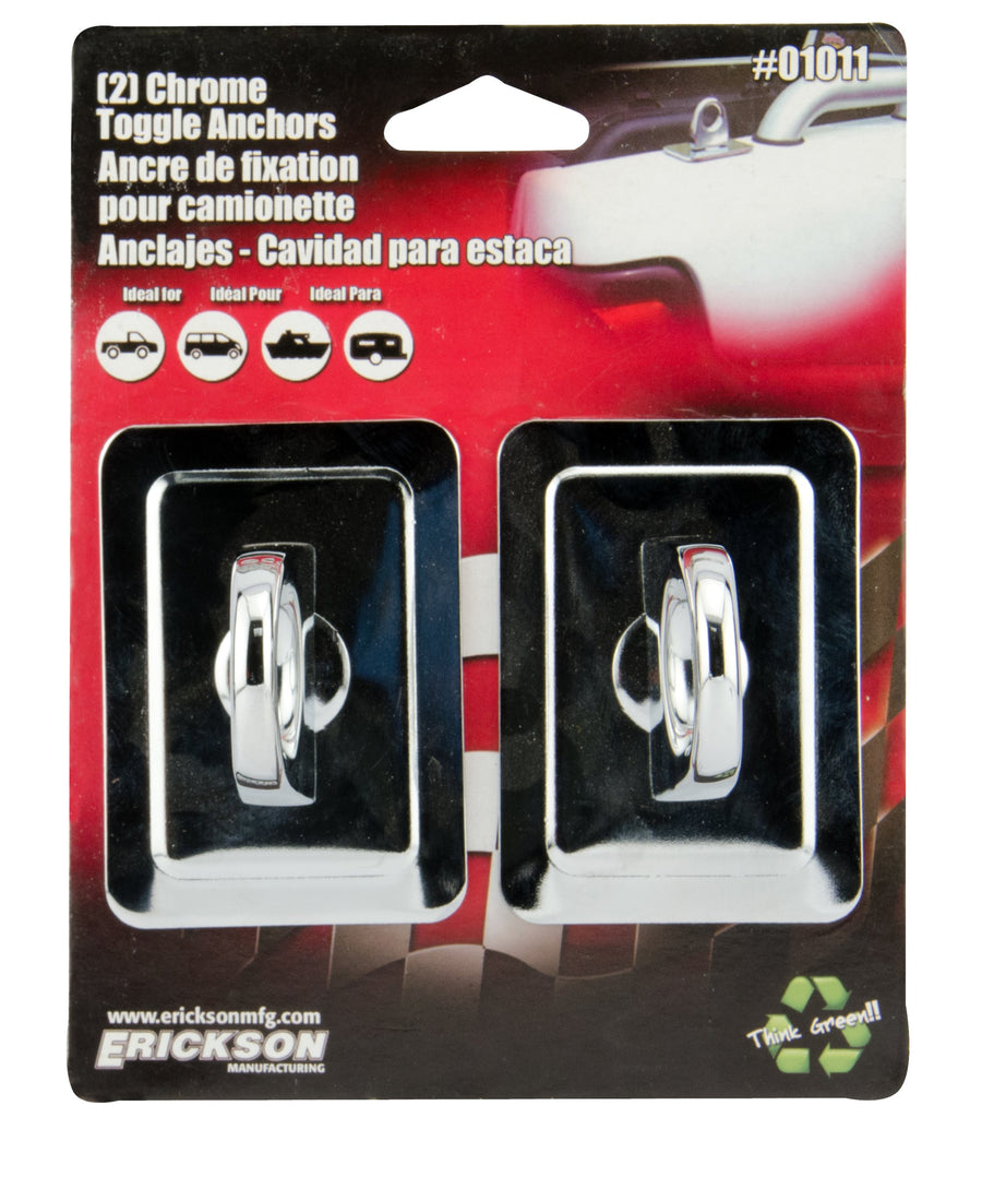Chrome Erickson Stake Pocket Anchor, (Pack of 2)