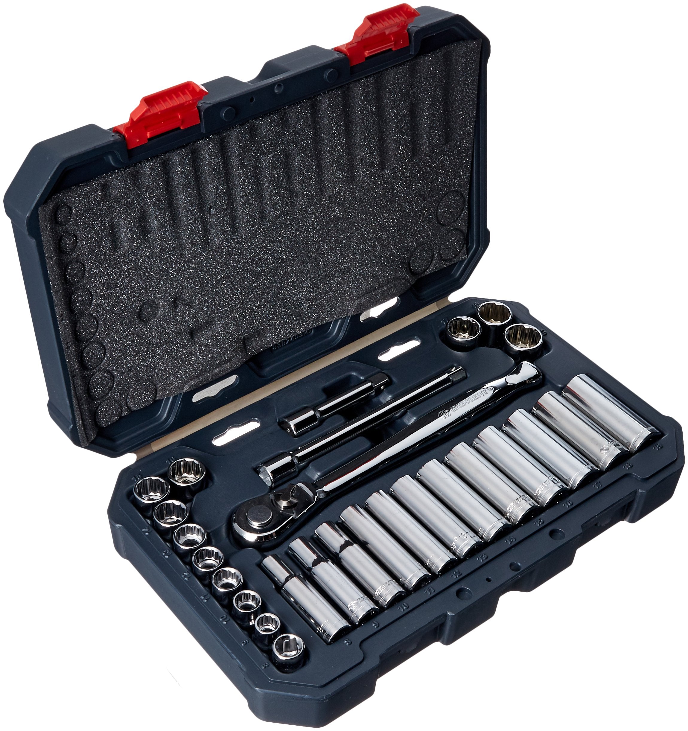 Crescent 27 Pc. 6 & 12 Point 3/8" Drive Standard & Deep Metric Mechanics Tool Set - CSWS9N