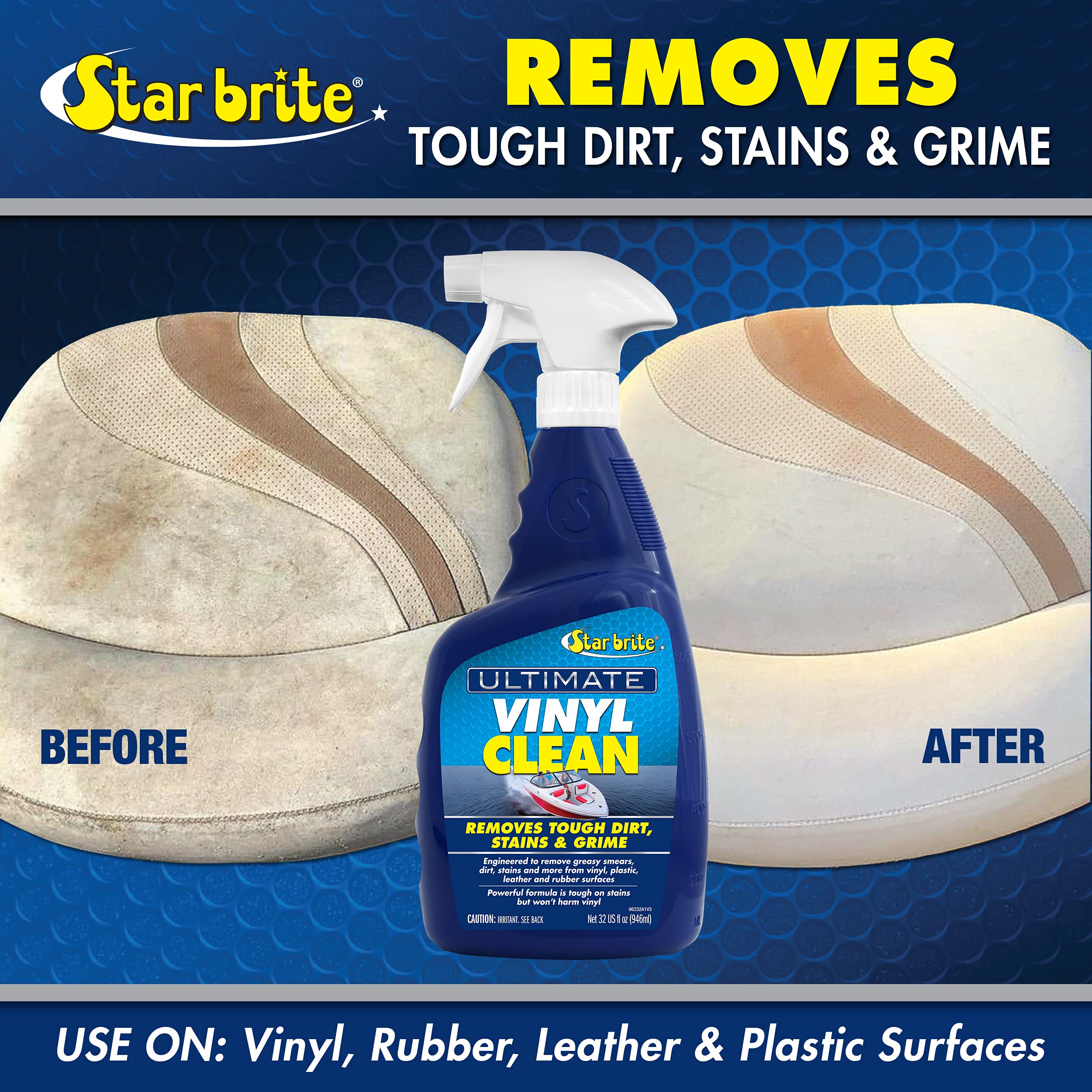 Ultimate Vinyl Clean Spray STAR BRITE - Multi-Surface Cleaner for Auto, RV, Home & Boat Upholstery - Vinyl, Rubber, Leather, Plastic + Interior & Exterior Trim 32 OZ (096232)