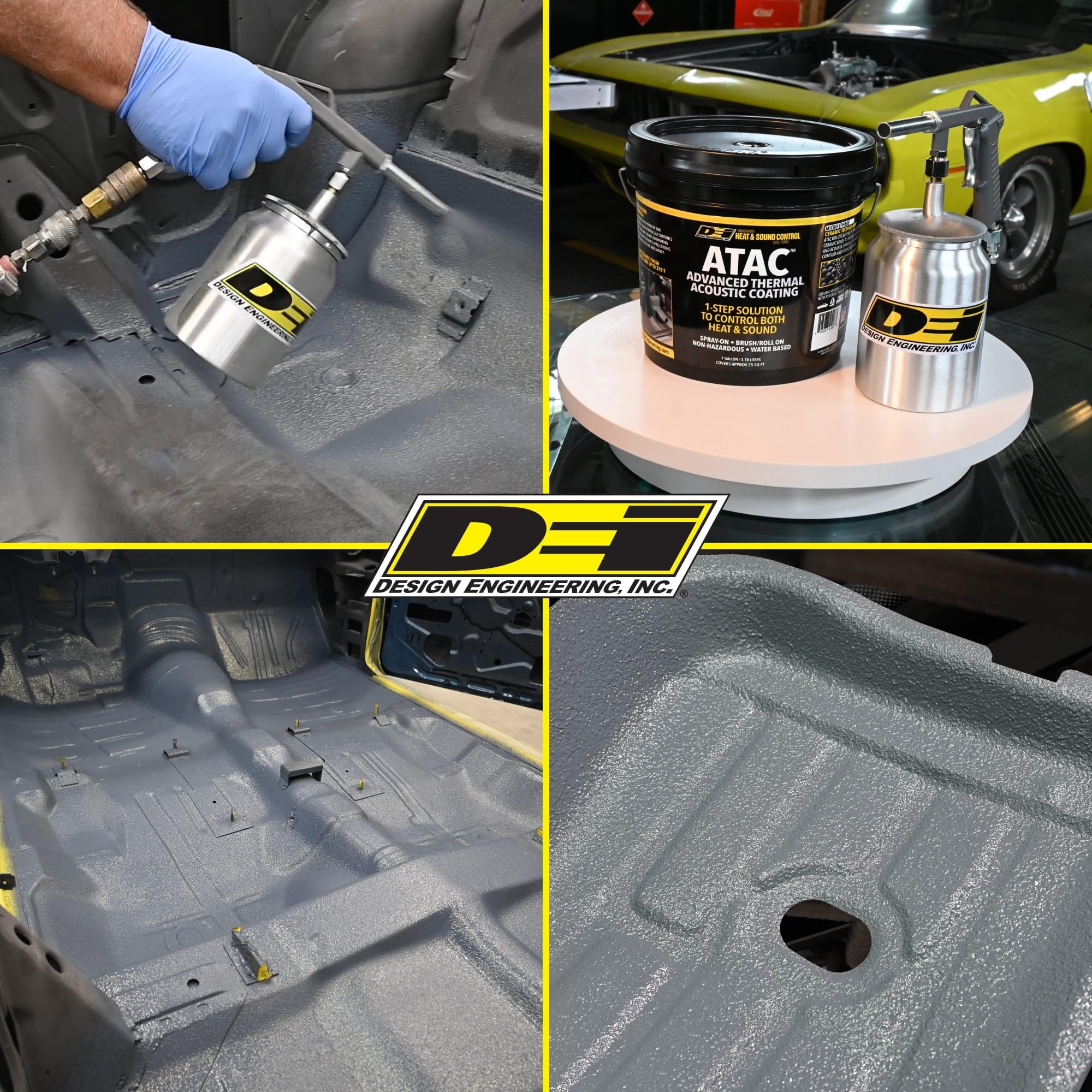 ATAC™ Spray Gun Design Engineering for Undercoating & Thermal Acoustic Treatments | Die-Cast Aluminum Body - 25 oz Suction Feed Canister - Standard Nozzle | Ideal for ATAC™ & Similar Coatings