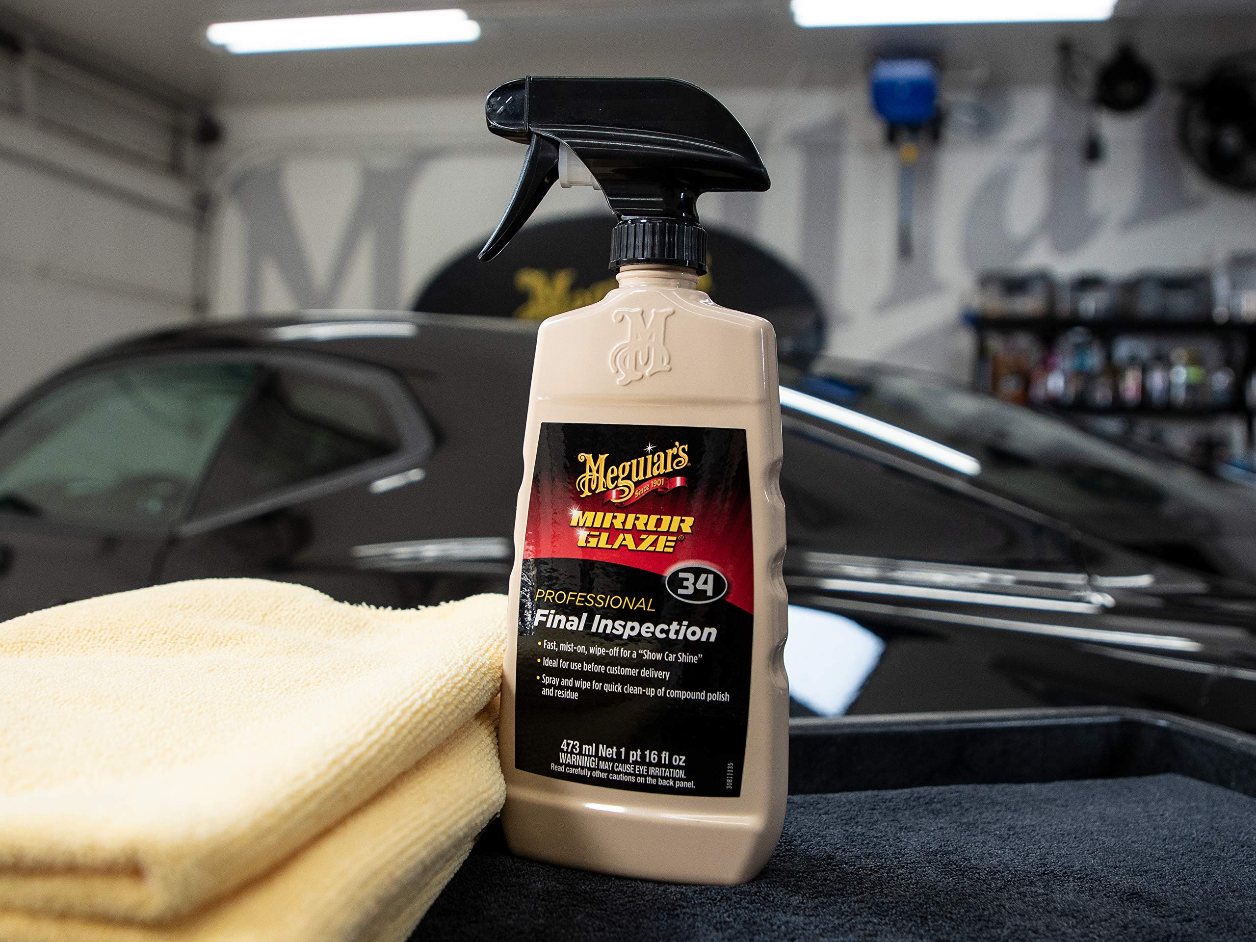 Meguiar's Final Inspection Professional M3416 - Detailer Spray for Removing Light Dust, Contaminants, Smudges and Finger Prints, Car Detailer Spray Effective as a Clay Bar Lubricant, 16 Oz