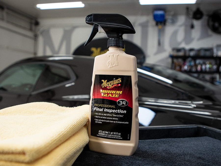 Meguiar's Final Inspection Professional M3416 - Detailer Spray for Removing Light Dust, Contaminants, Smudges and Finger Prints, Car Detailer Spray Effective as a Clay Bar Lubricant, 16 Oz