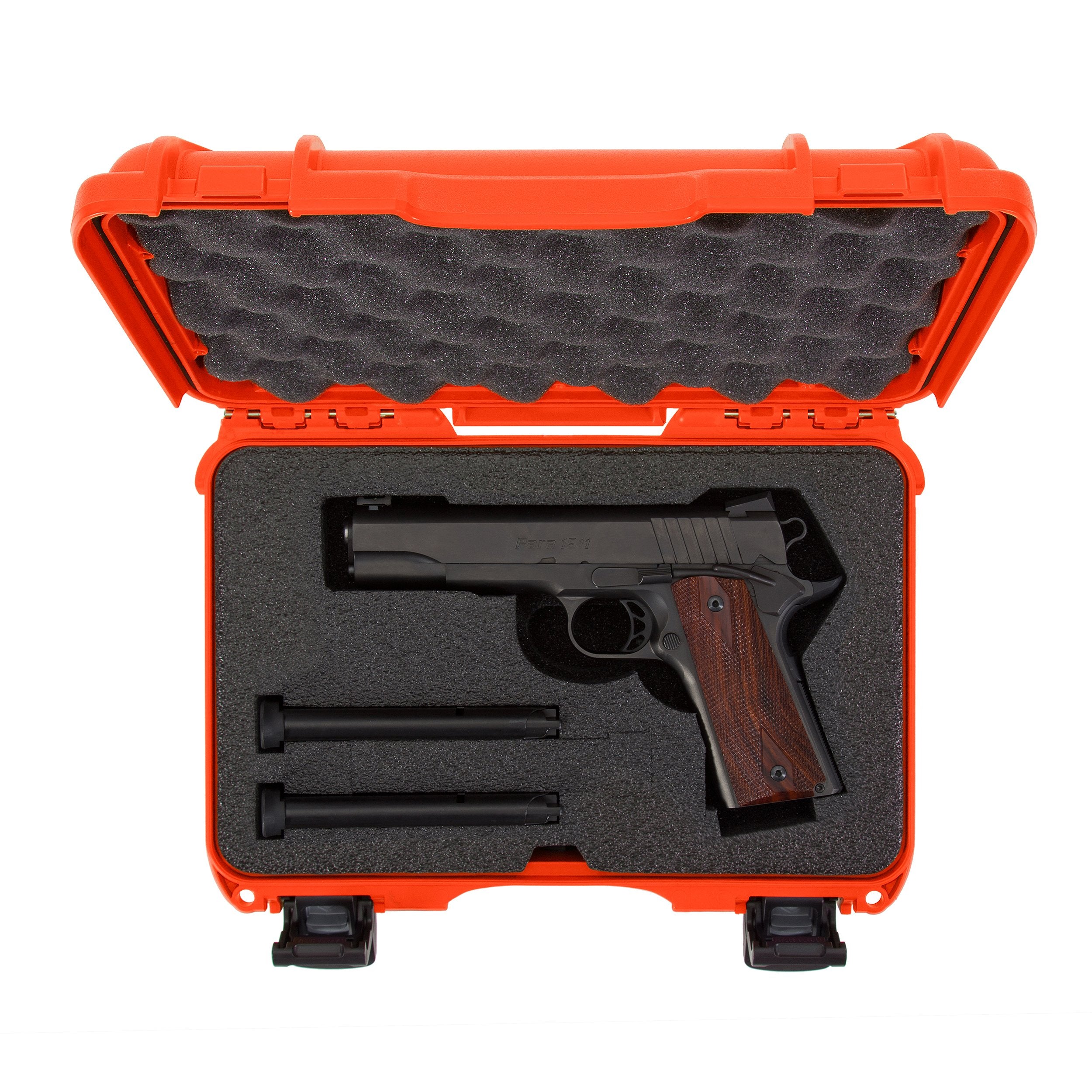 Nanuk Waterproof 909 Classic Pistol/Gun Case, Military Approved with Custom Insert - Orange