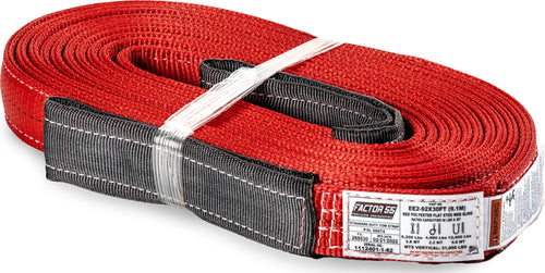 Double-Ply Factor 55 Standard Duty Tow Strap, 2" Width x 30' Length, 31,000 lbs. Maximum Breaking Strength