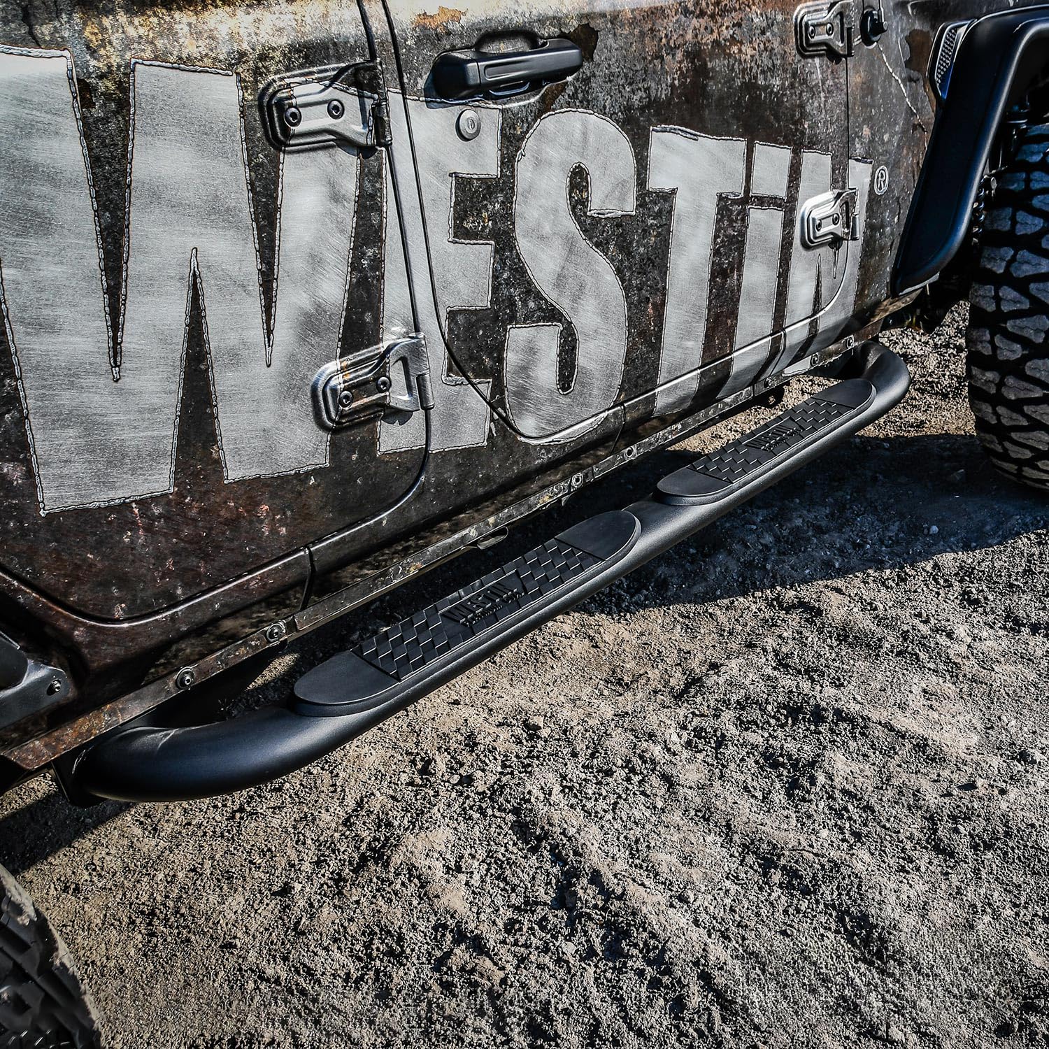 Westin Platinum 4 Oval Nerf Bars 21-4065 fits 2018-2025 Wrangler JL Unlimited 4Door Black Pair