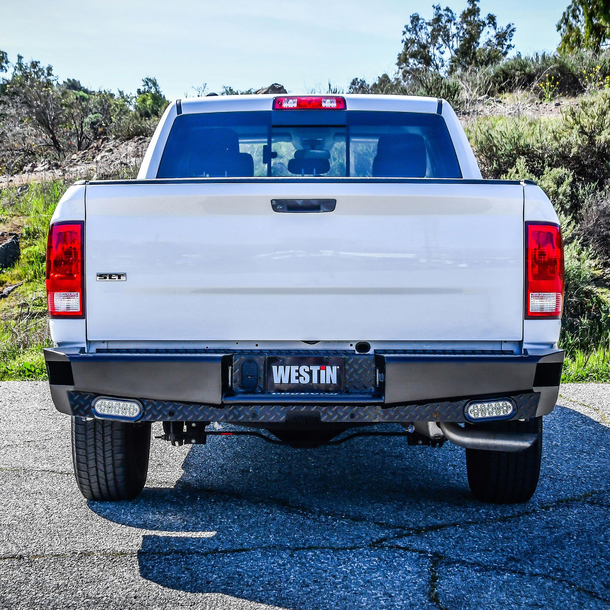 Westin HDX Bandit Rear Bumper 58-341175 fits 2009-2018 Ram 1500 2019-2024 Ram 1500 Classic 2010-2018 Ram 2500 3500 (Exc dual exhaust)