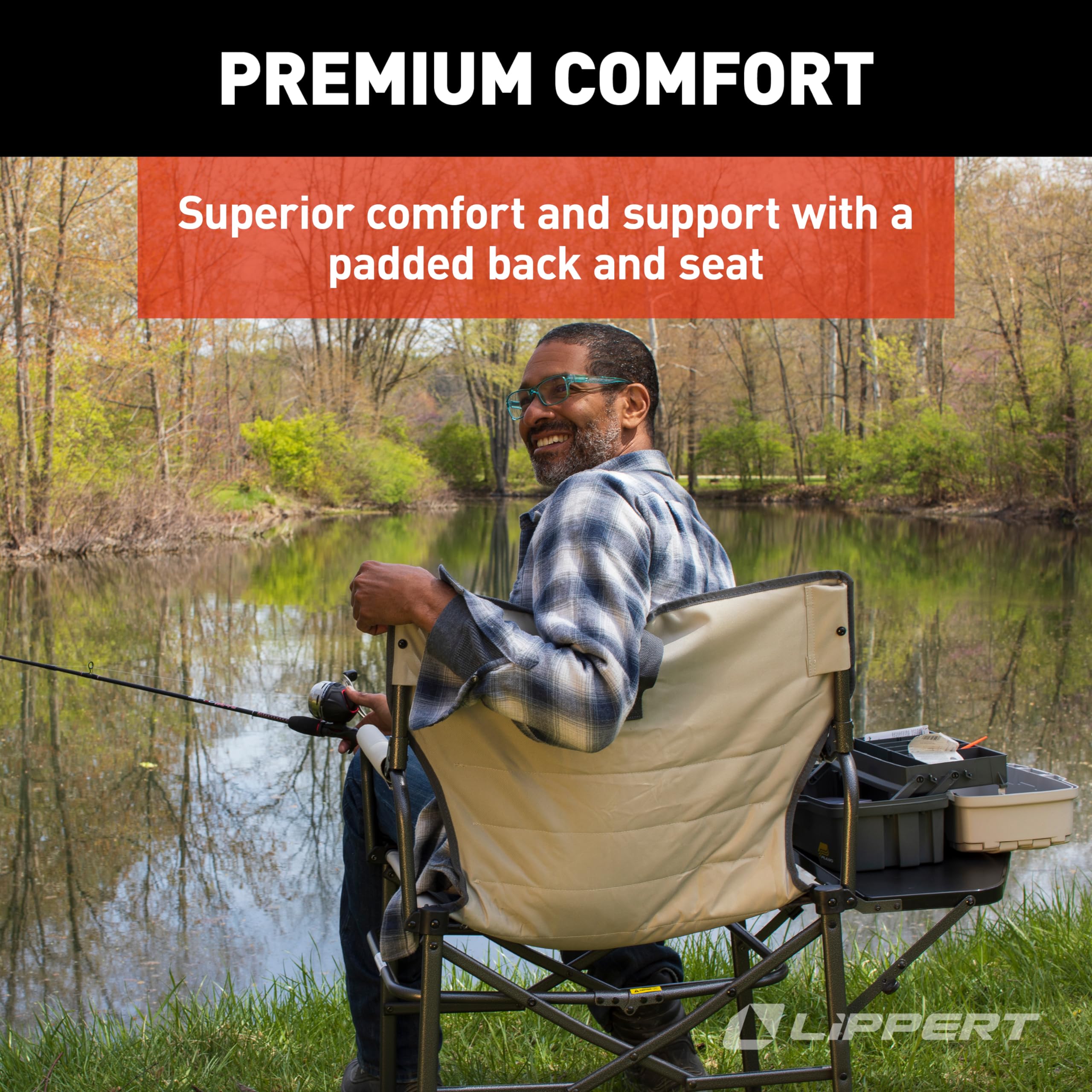 Lippert Scout XL Chair Director with Side Table - Sand
