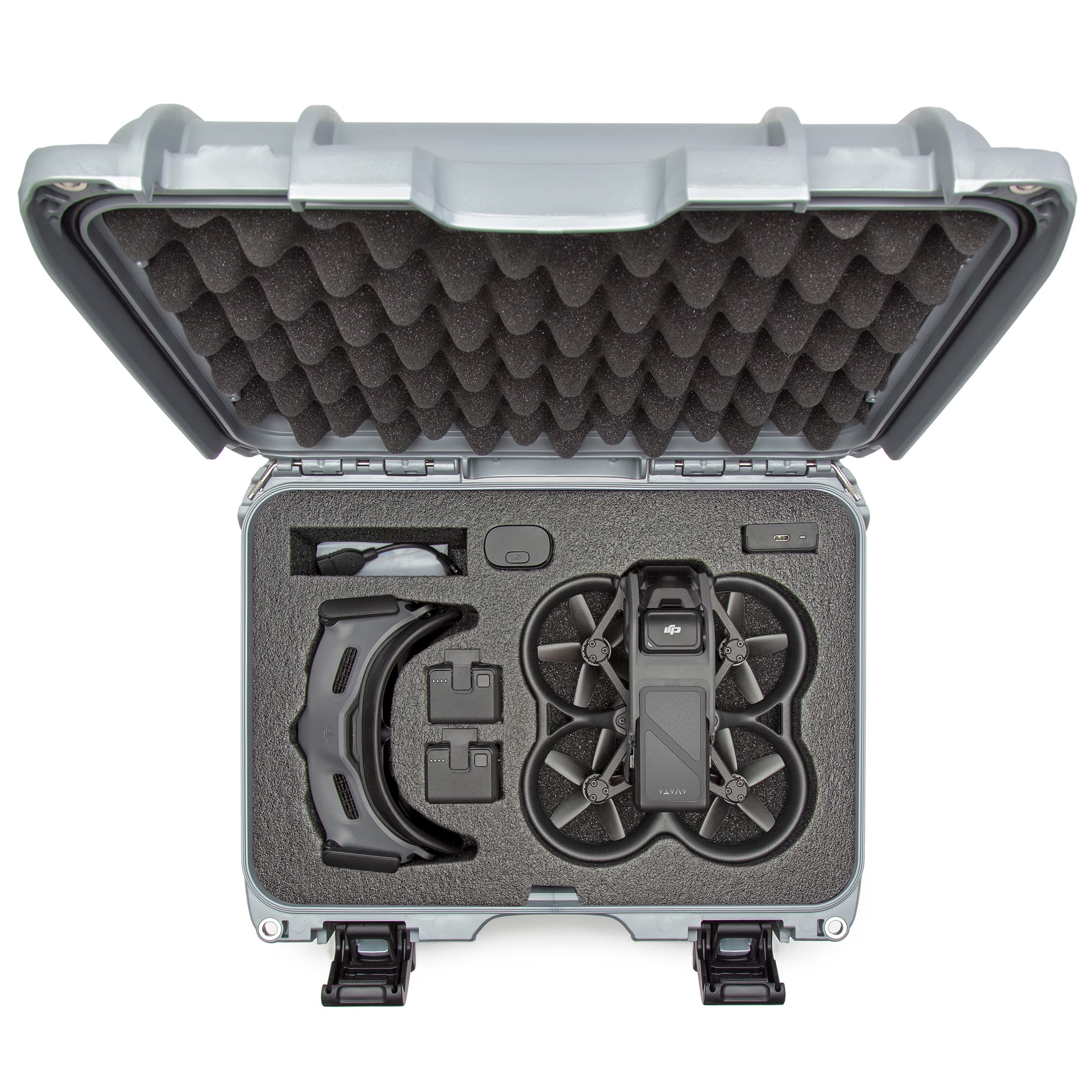 Waterproof Nanuk 915 Hard Case with Foam Insert for DJI Avata FPV Unit, Goggles and Controller - Silver (915S-080SV-0A0-C0778)