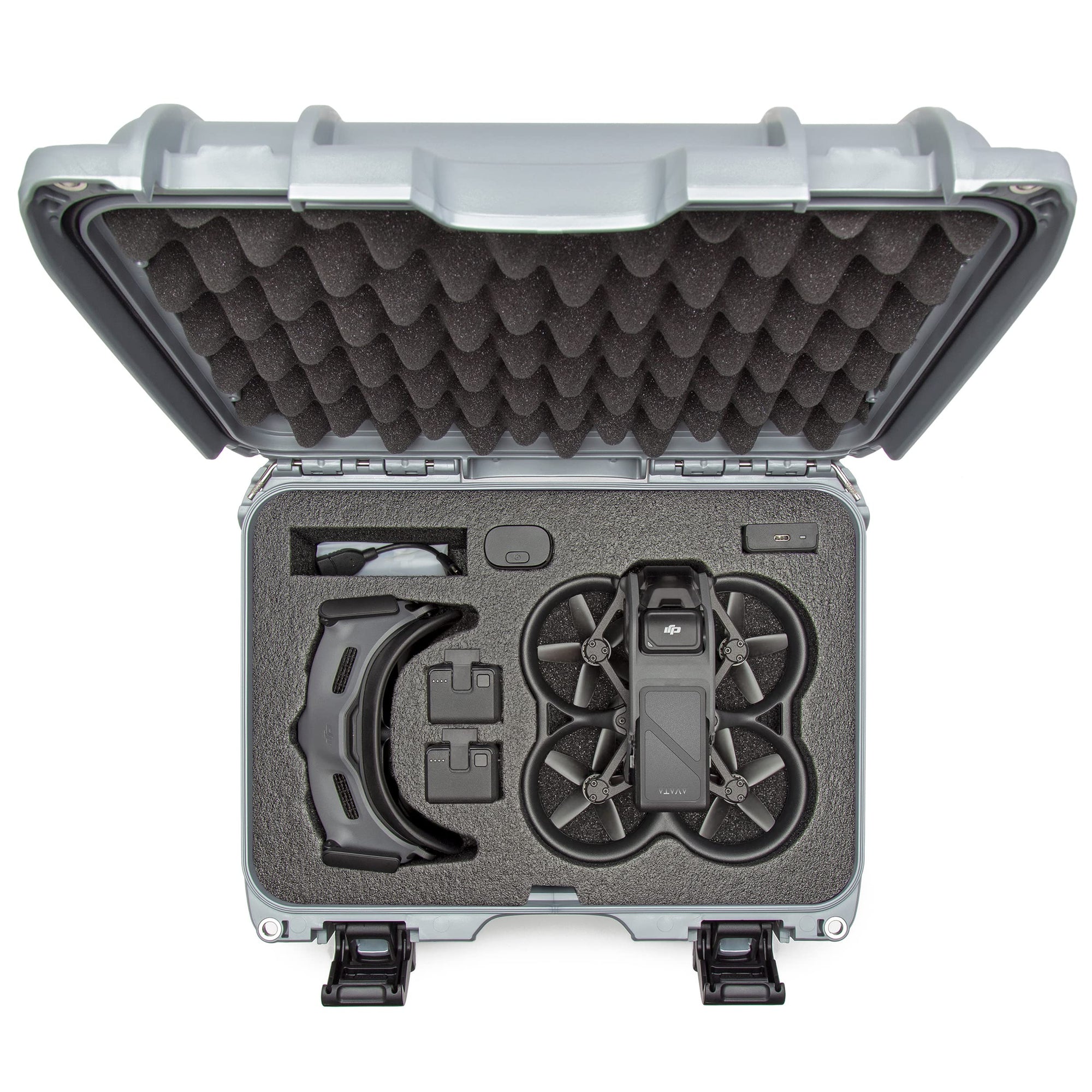 Waterproof Nanuk 915 Hard Case with Foam Insert for DJI Avata FPV Unit, Goggles and Controller - Silver (915S-080SV-0A0-C0778)